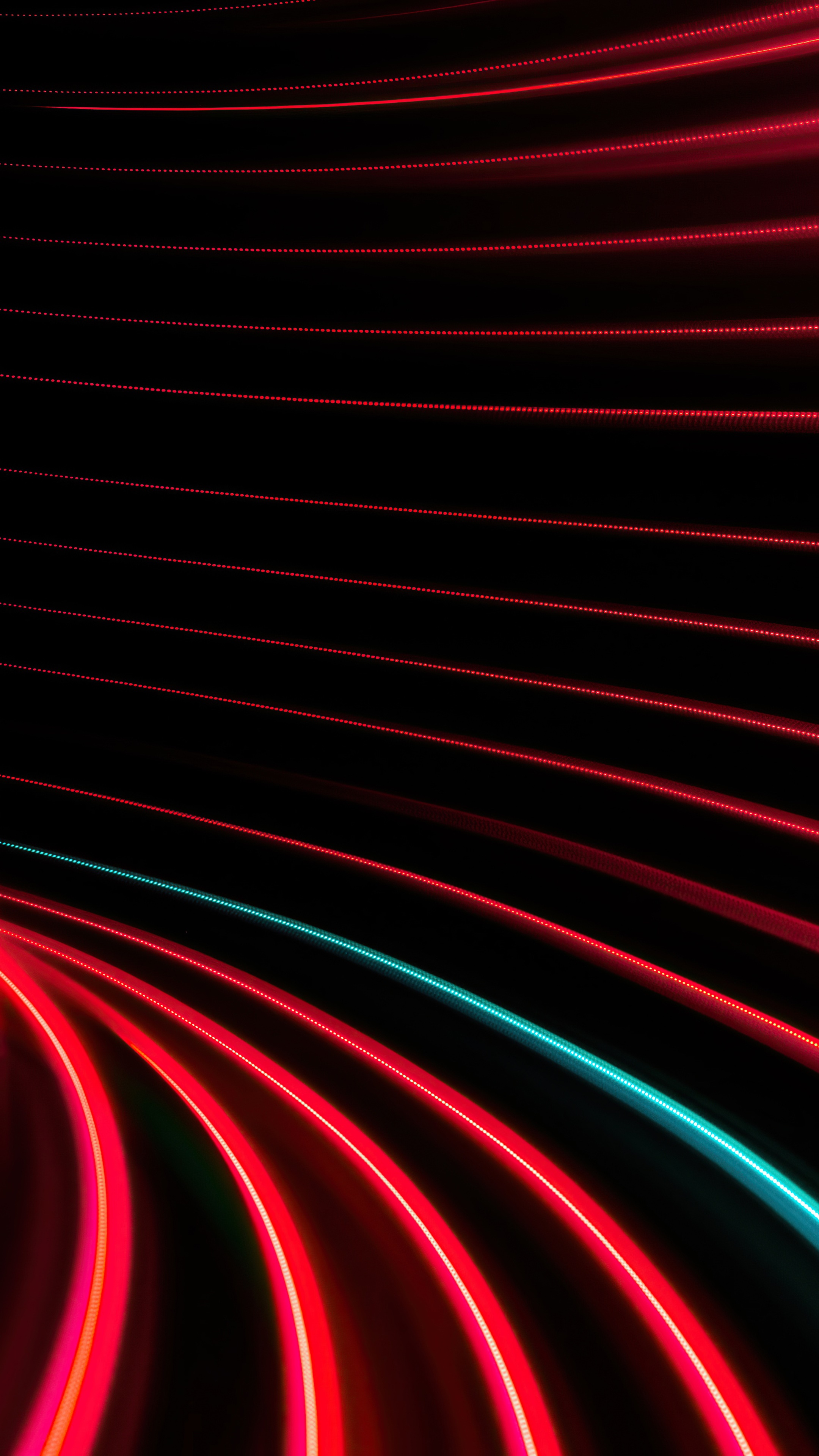 Abstract Red and Blue Light Streaks Pattern 4K HD Phone Wallpaper