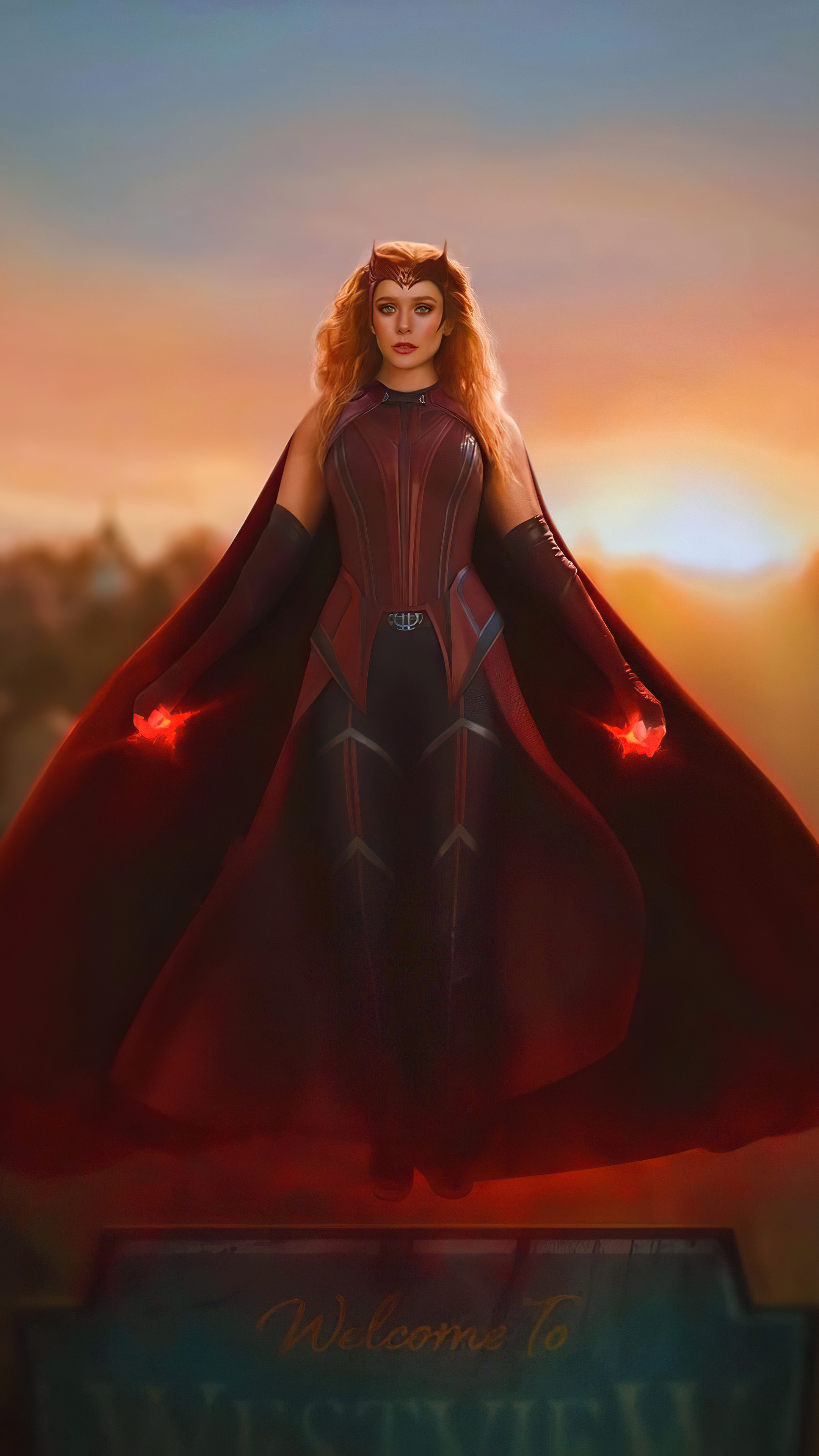 Scarlet Witch from Wanda Vision 4K HD Phone Wallpaper