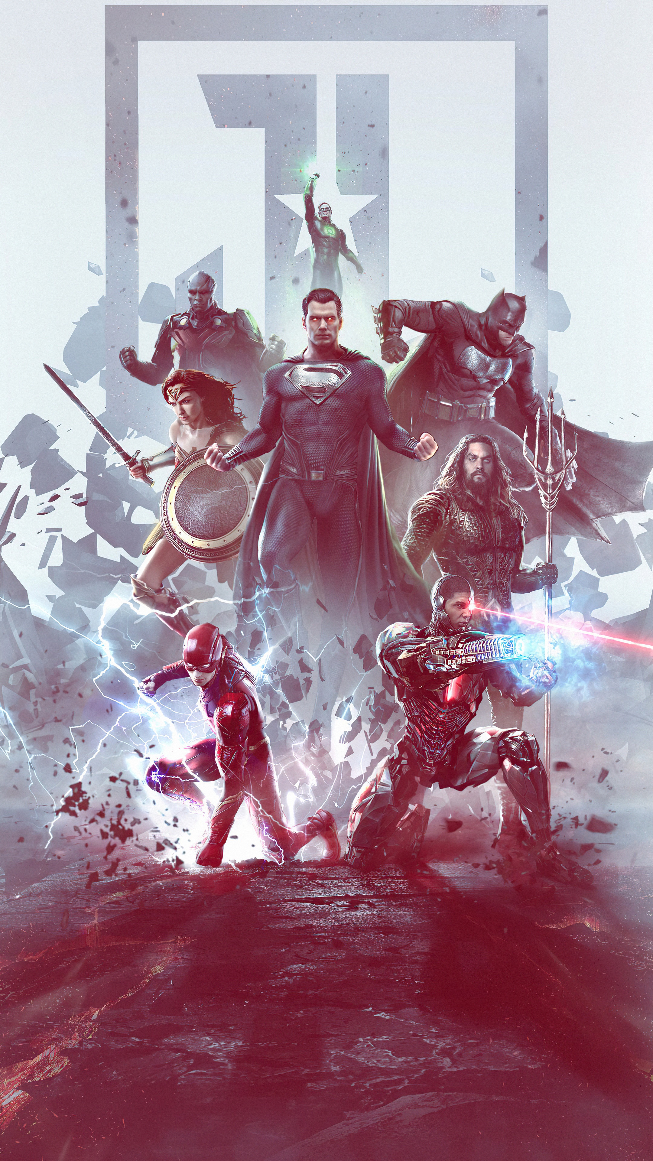 Justice League characters artwork 4K HD Phone Wallpaper