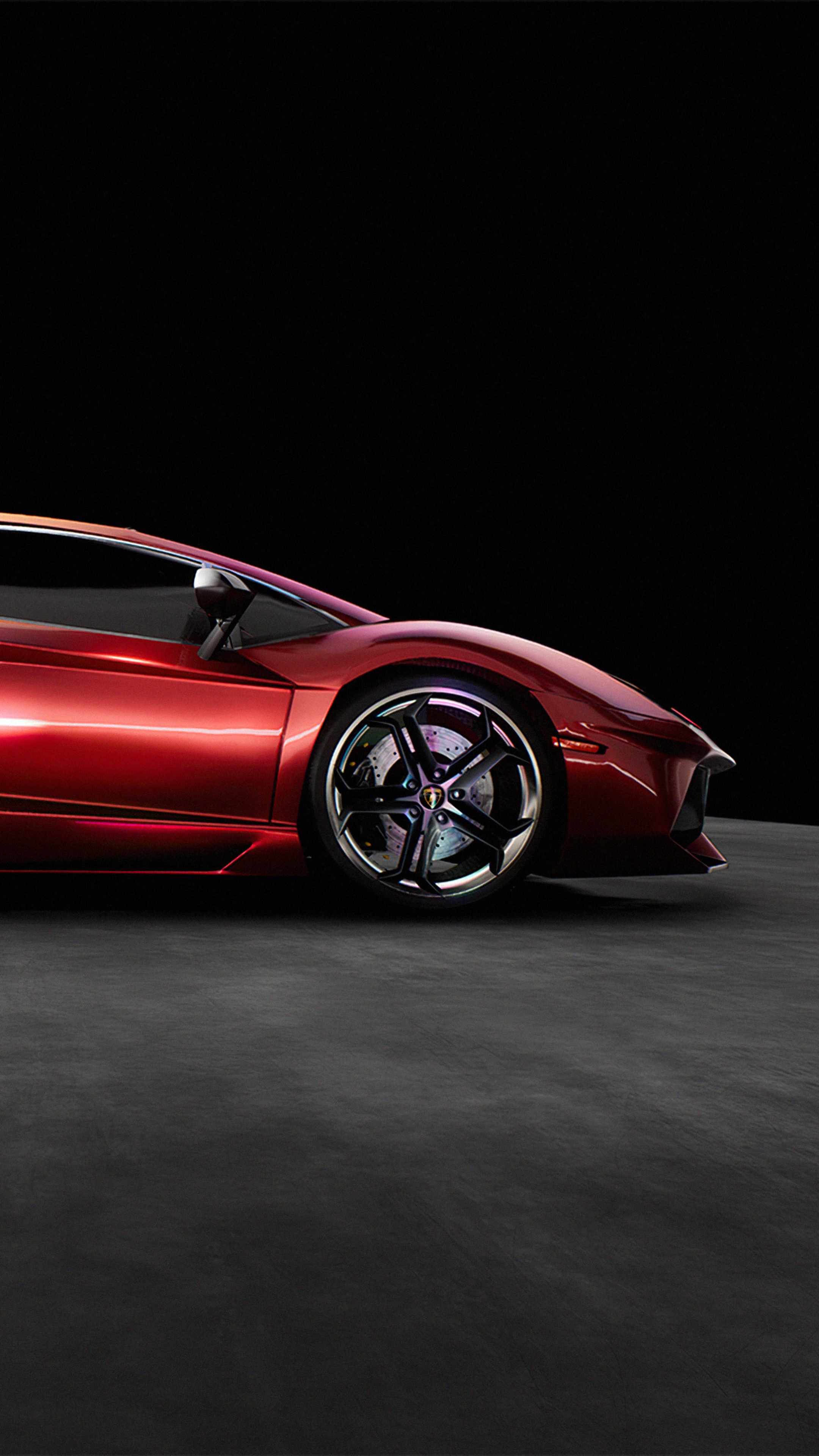 Red Lamborghini Aventador HD Phone Wallpaper