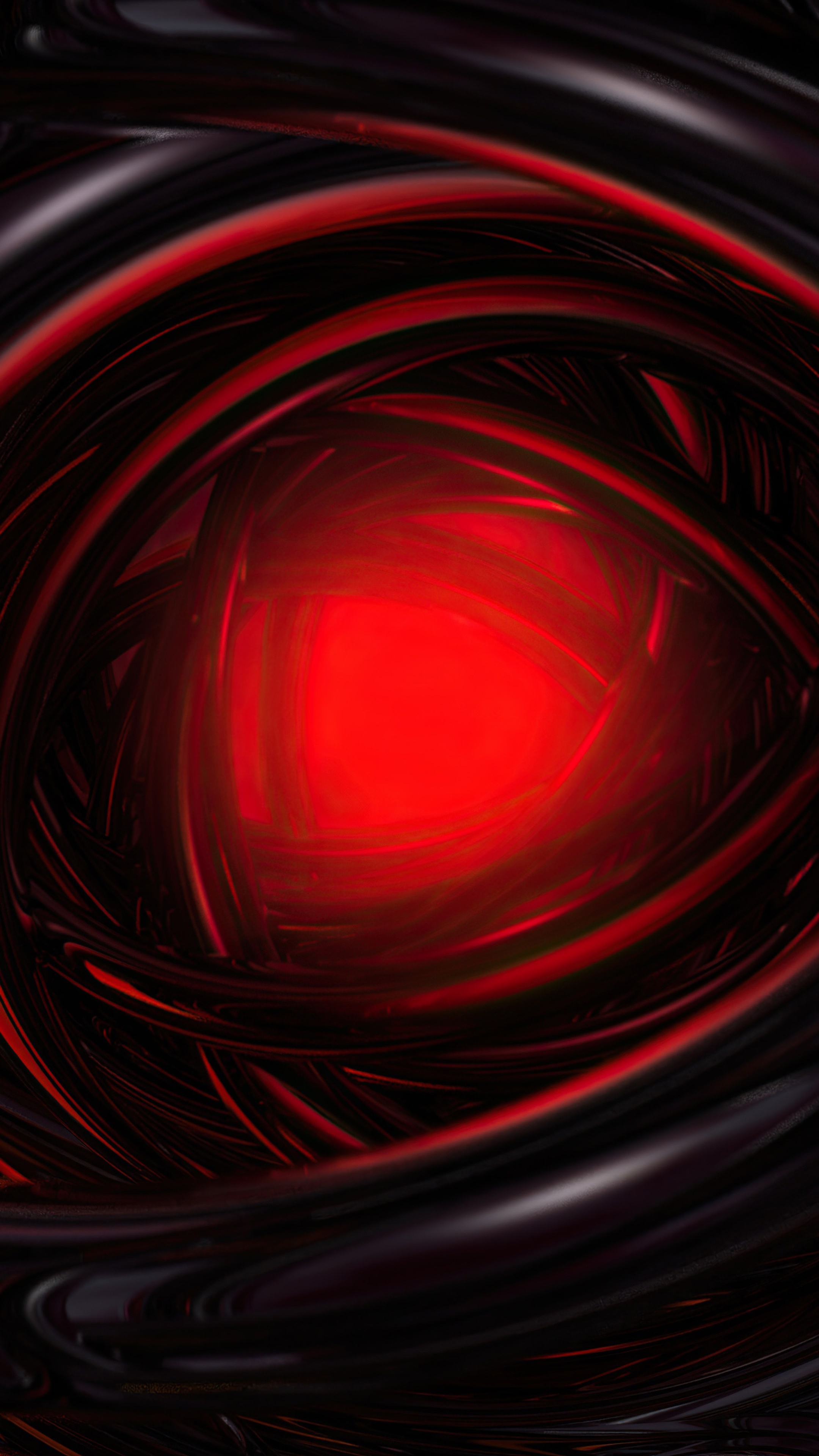 Abstract digital art with red and black swirling patterns HD Phone Wallpaper
