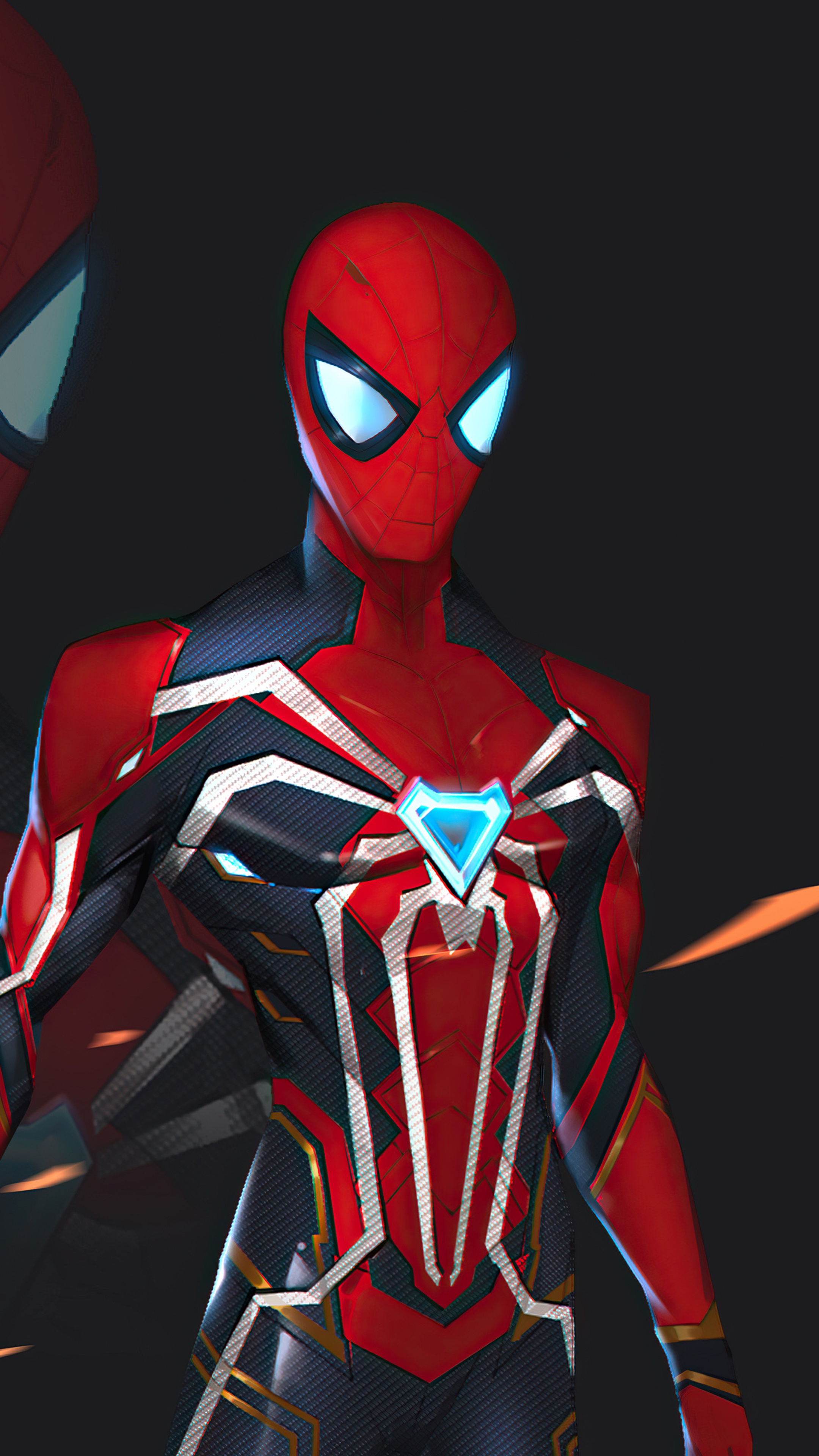 Spider-Man in Iron Spider Suit Artwork HD Phone Wallpaper