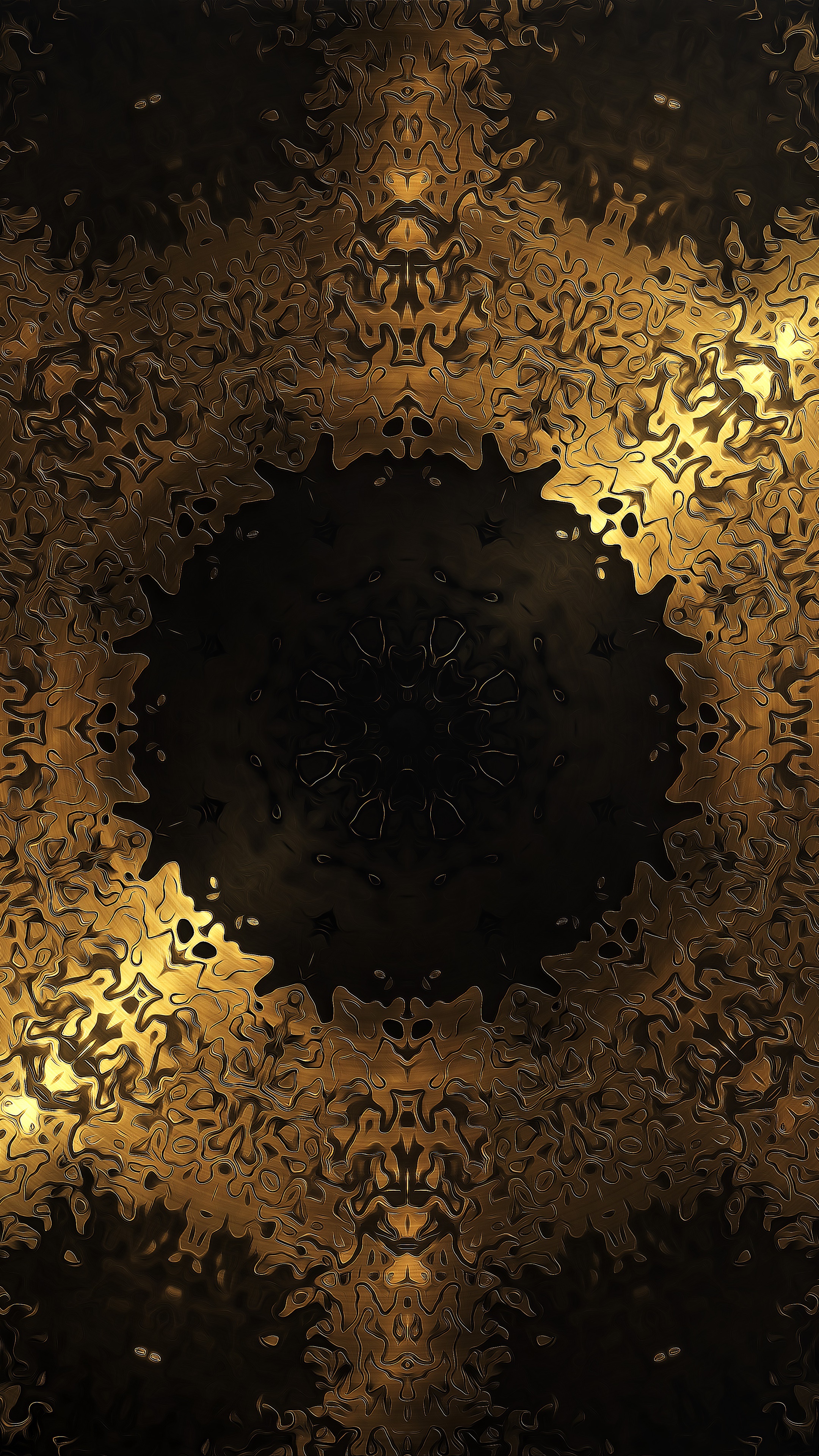 Abstract gold and black digital art HD Phone Wallpaper