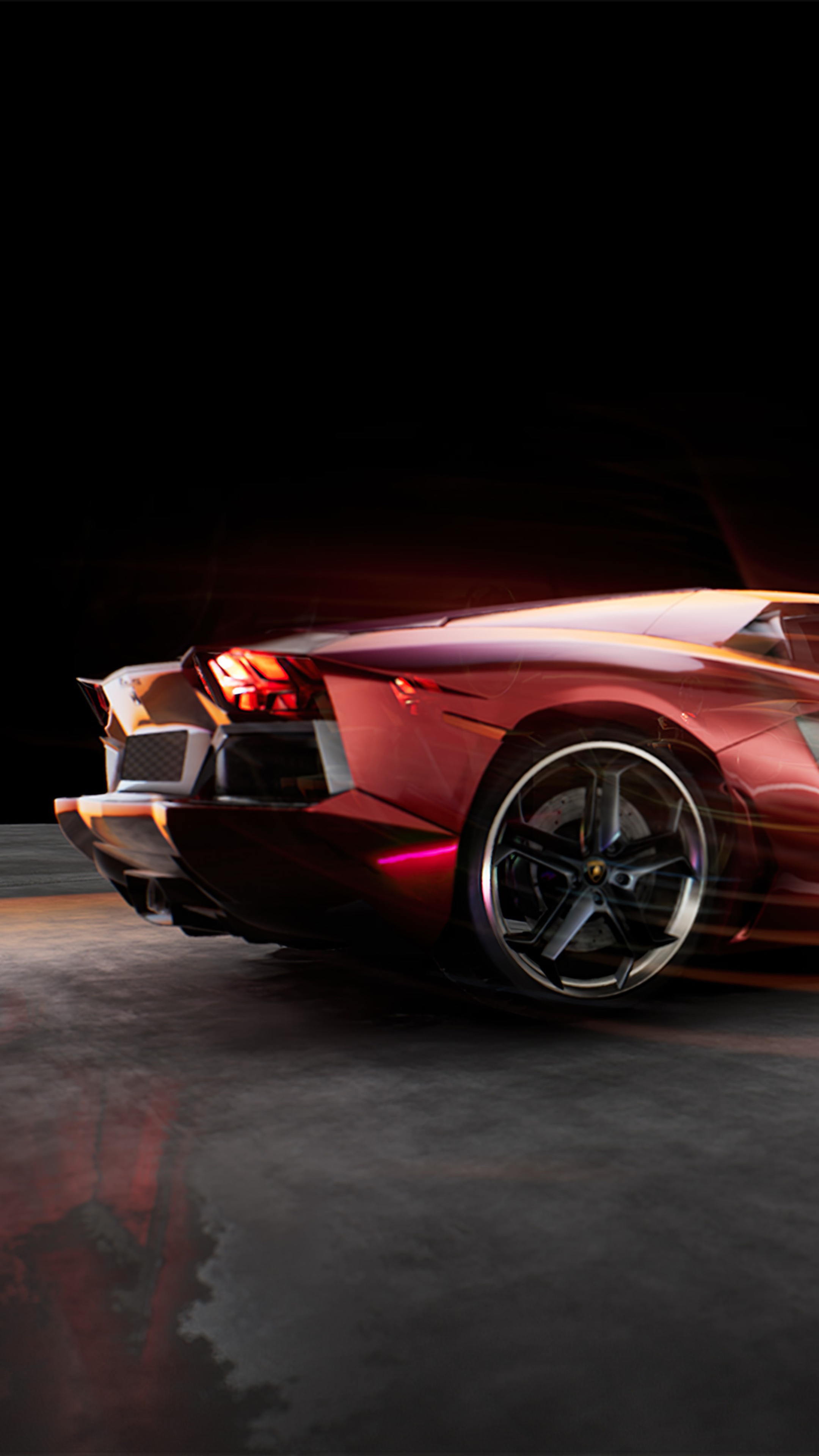 Lamborghini Aventador rear view 4K HD Phone Wallpaper
