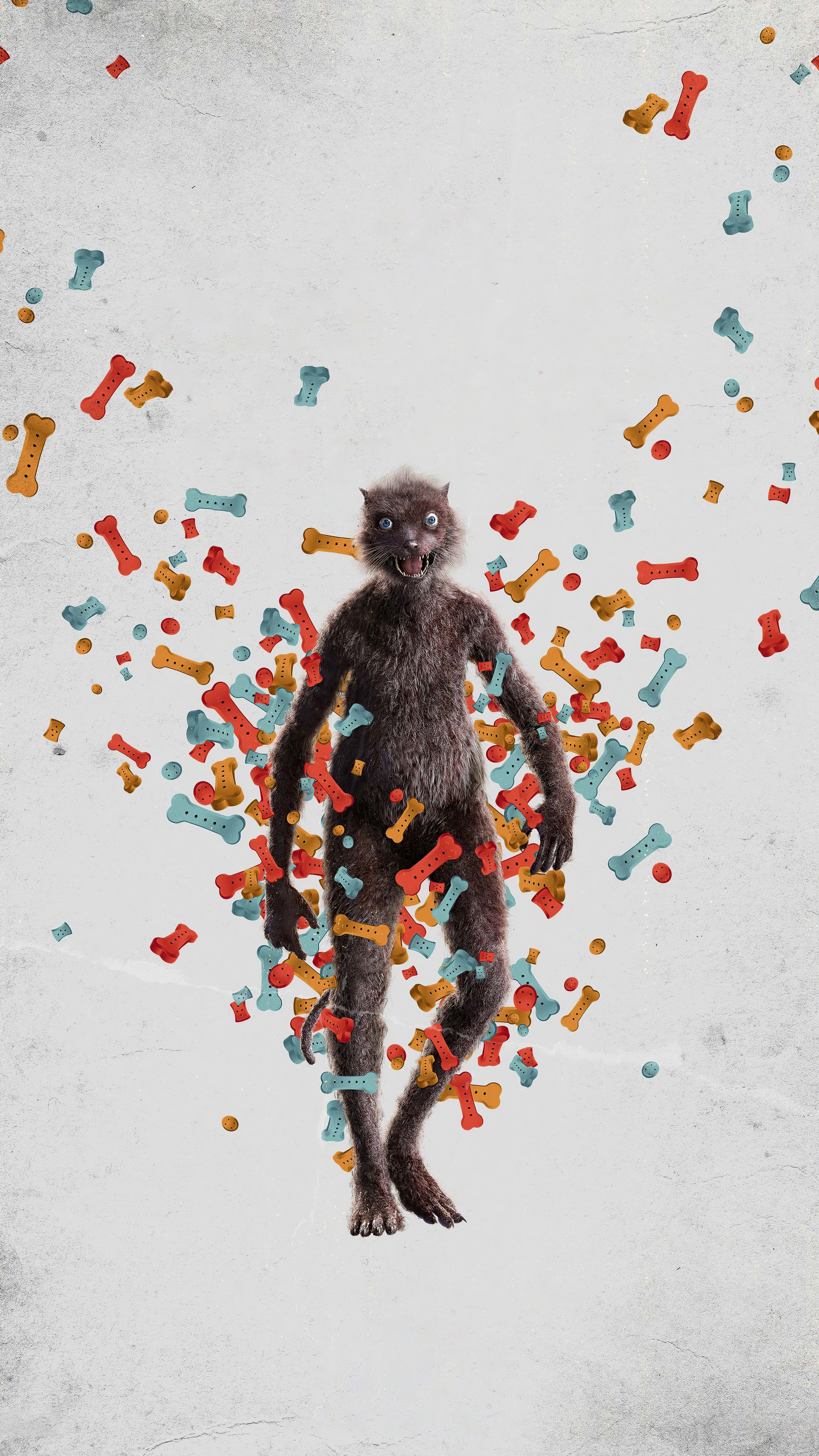Weasel from The Suicide Squad surrounded by dog treats HD Phone Wallpaper