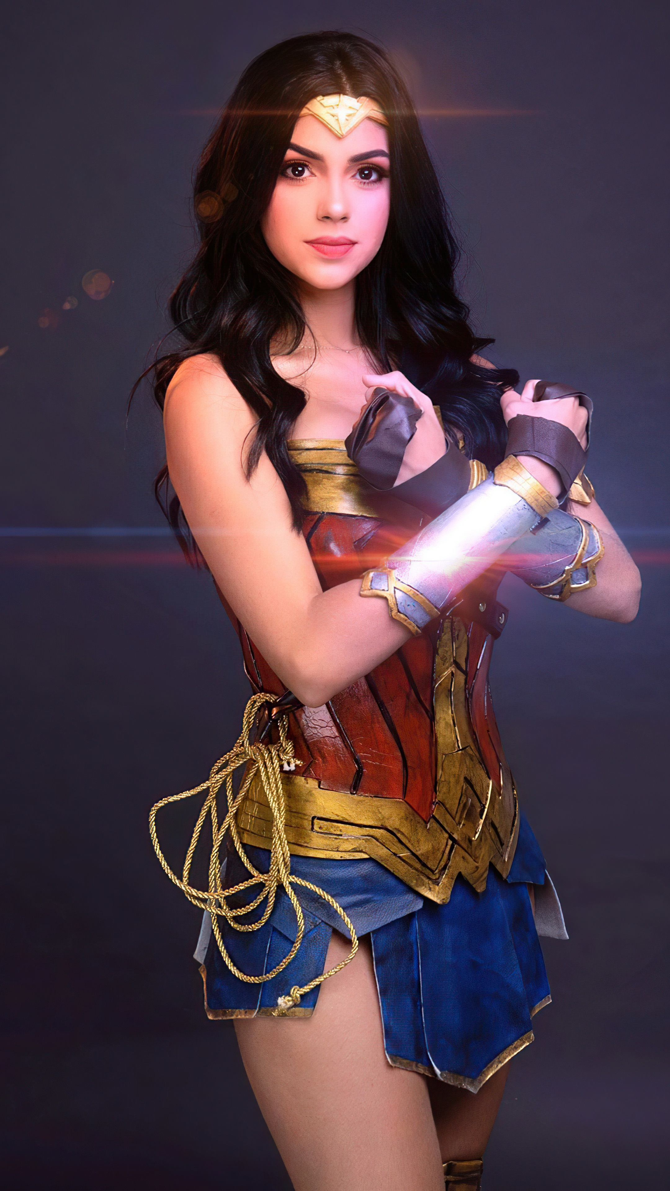 Wonder Woman cosplay with lasso HD Phone Wallpaper