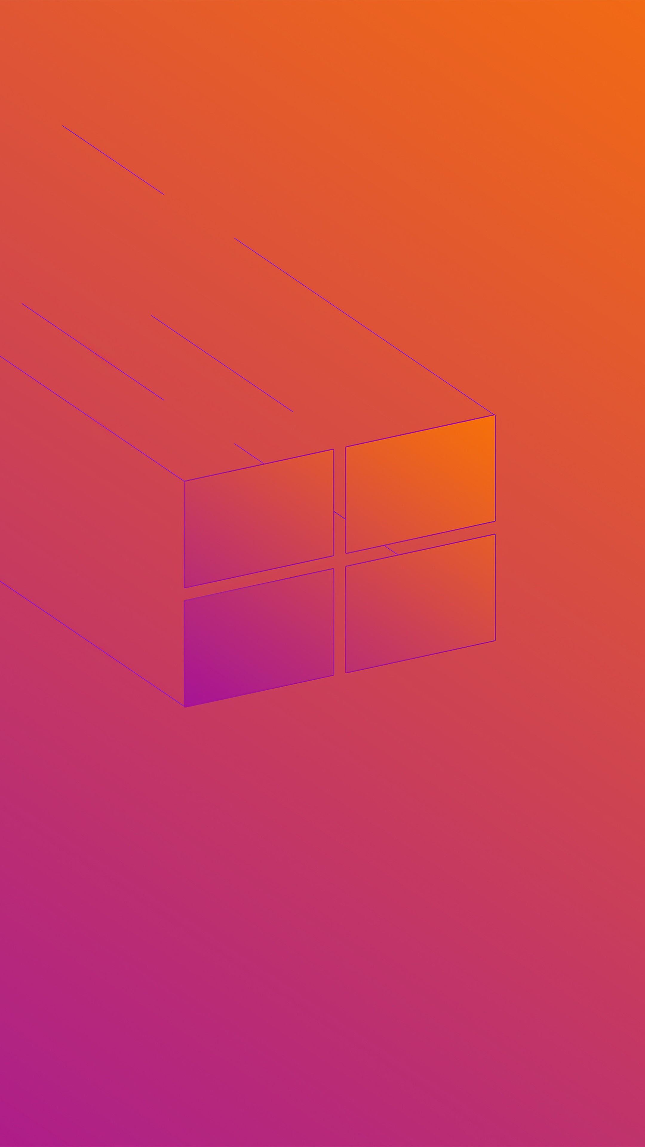 Minimalist Windows 10 logo on gradient background HD Phone Wallpaper