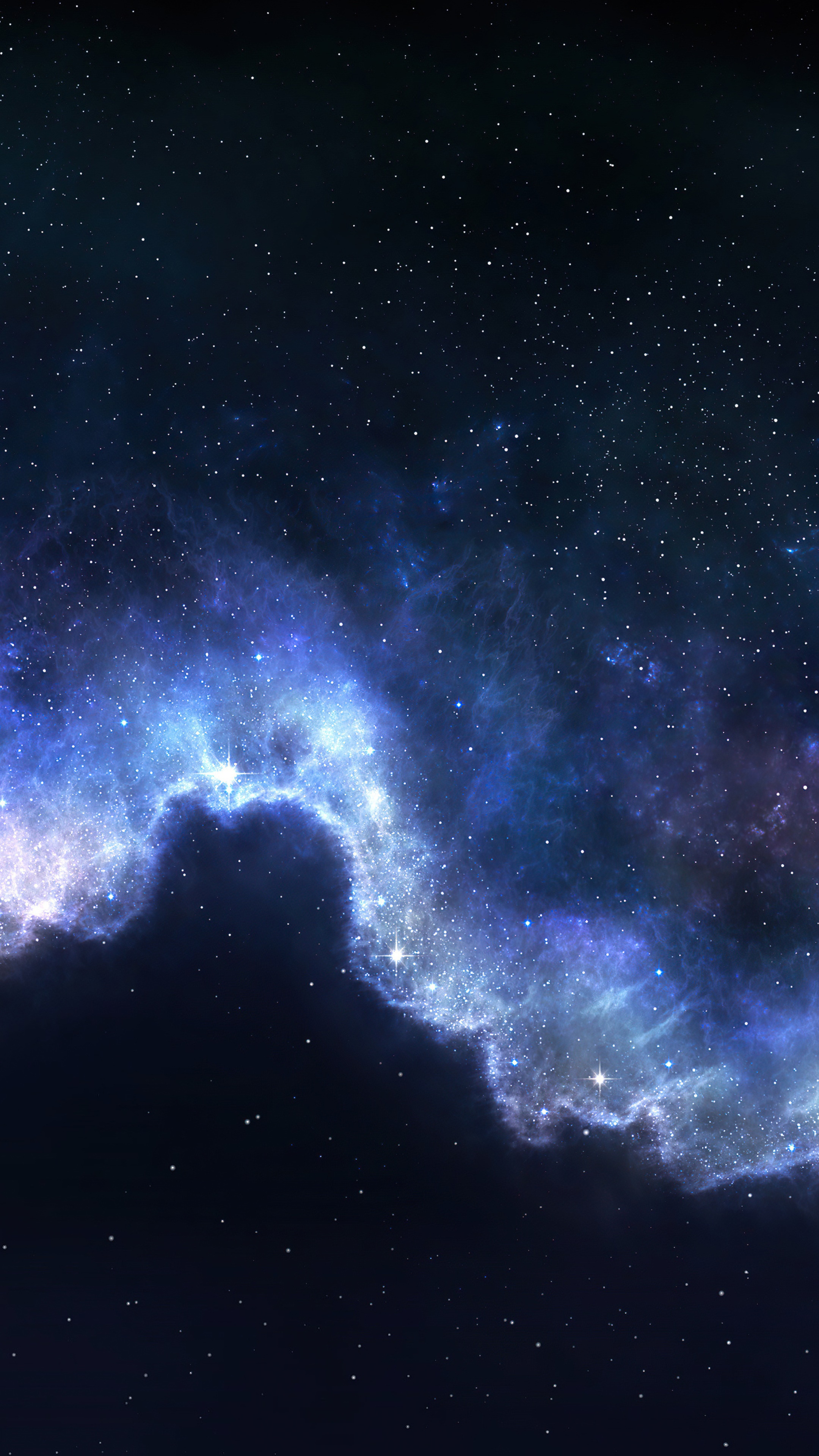 Digital art of a nebula and stars HD Phone Wallpaper