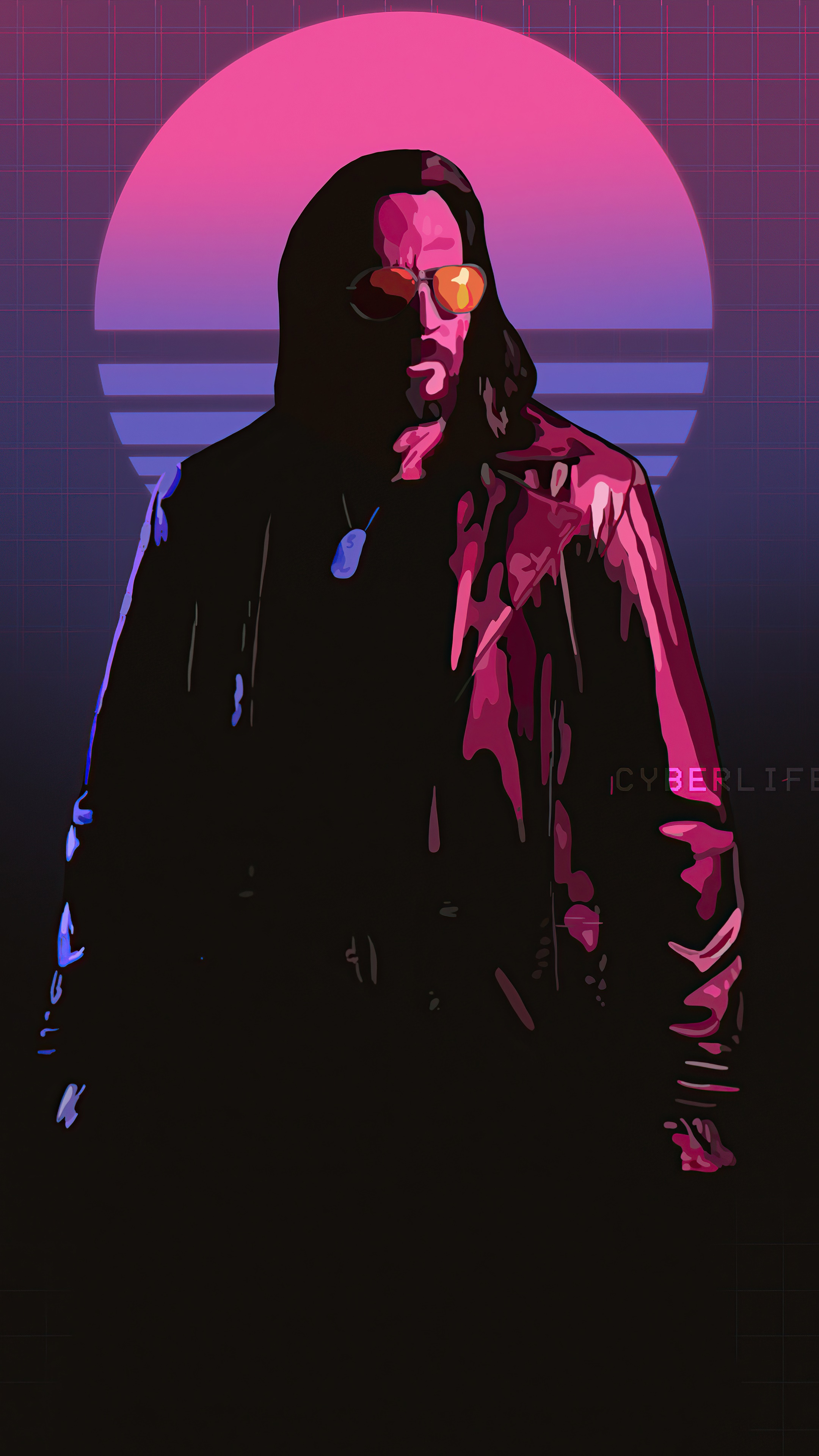 Man in leather jacket with sunglasses and dog tag HD Phone Wallpaper