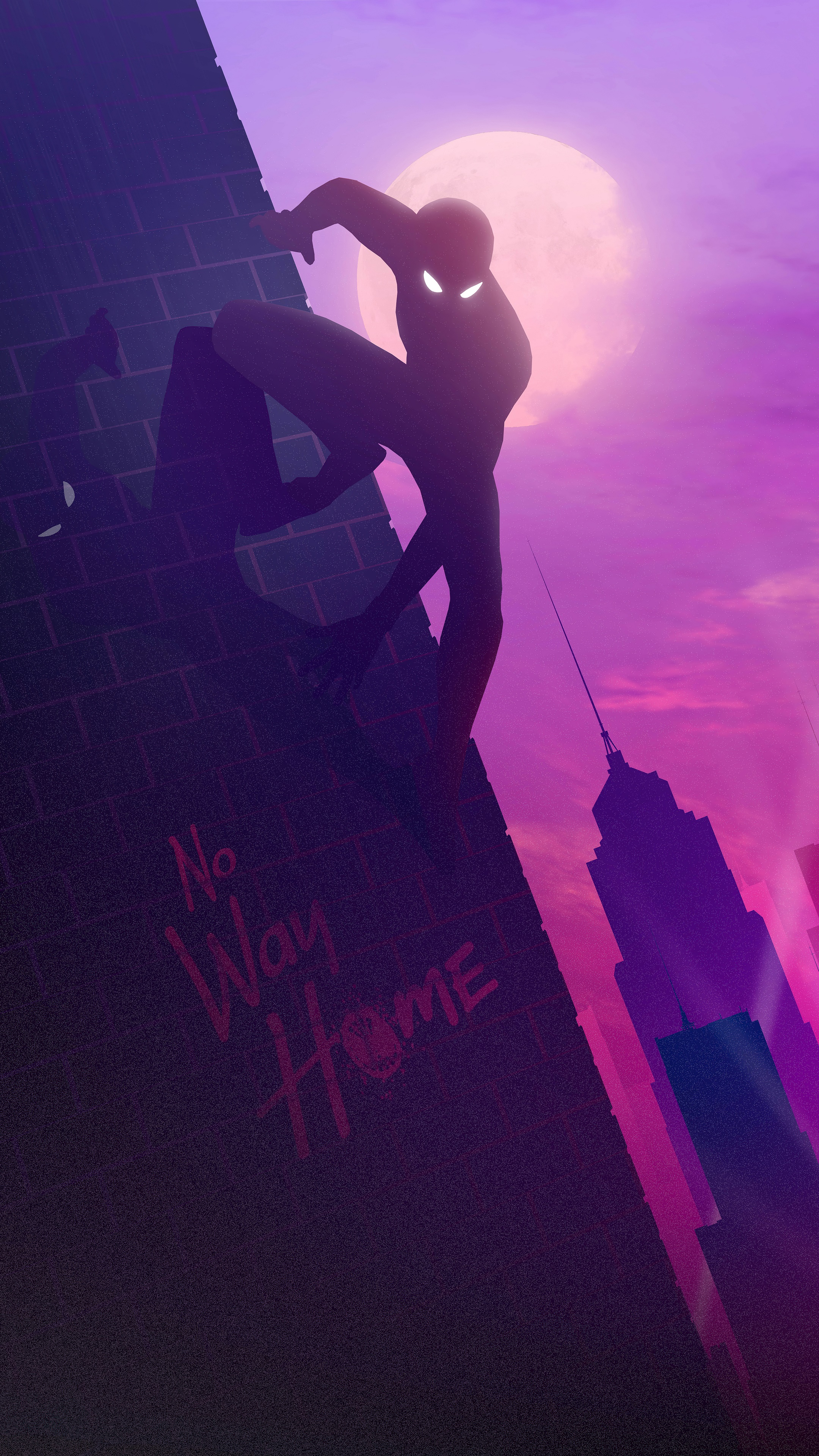 Spider-Man from Spider-Man: No Way Home on a building HD Phone Wallpaper