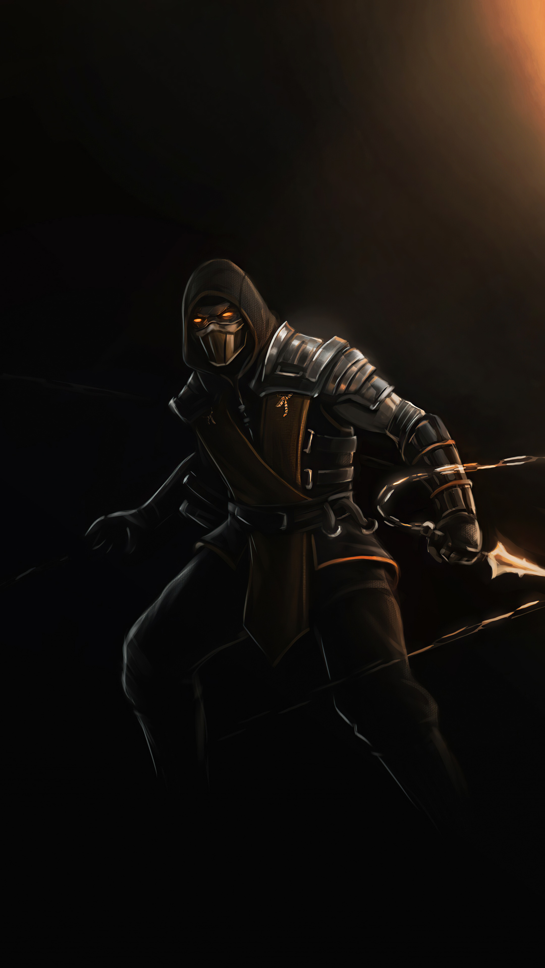 Scorpion from Mortal Kombat 4K art HD Phone Wallpaper