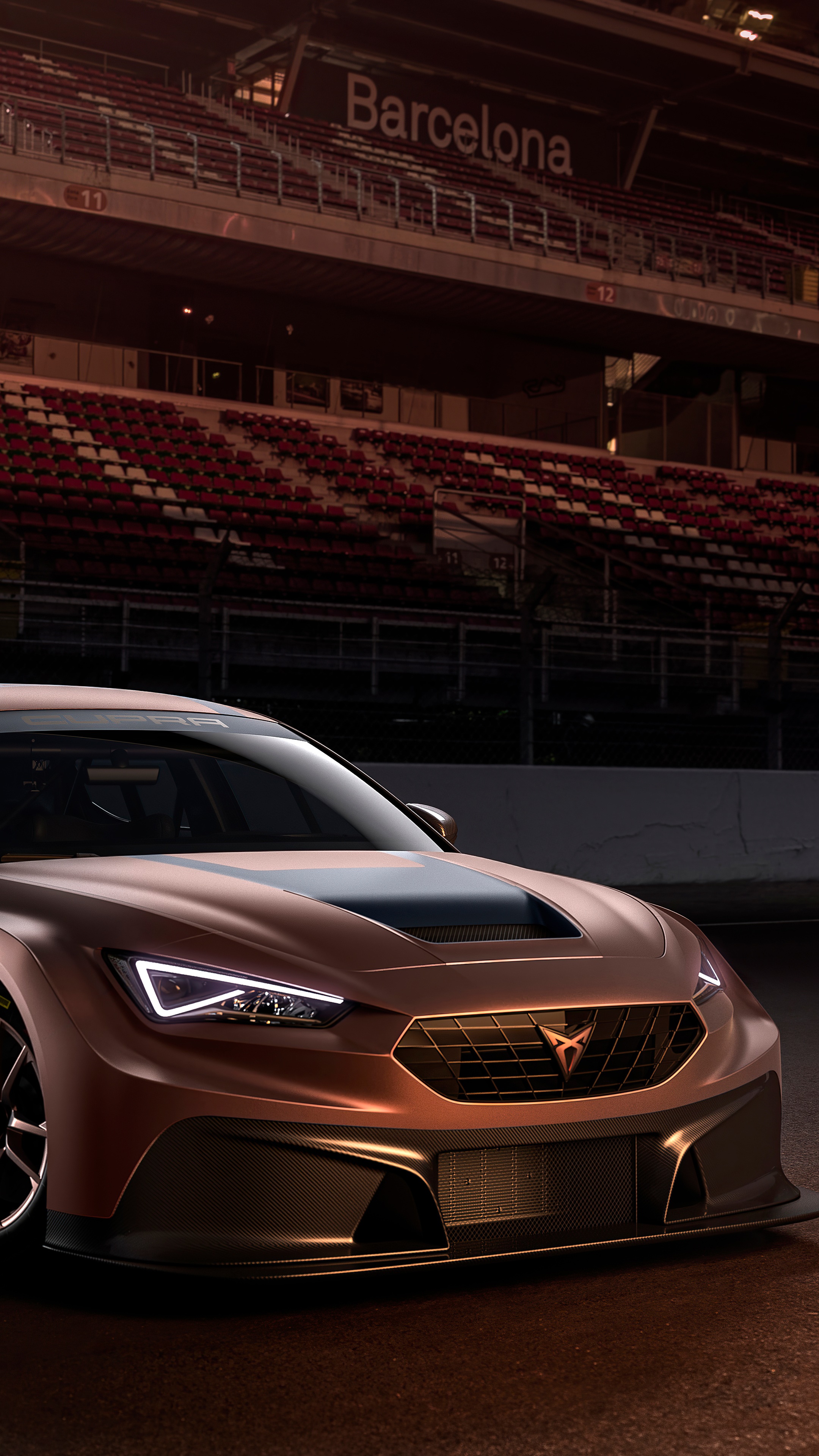 Cupra race car at Barcelona circuit HD Phone Wallpaper