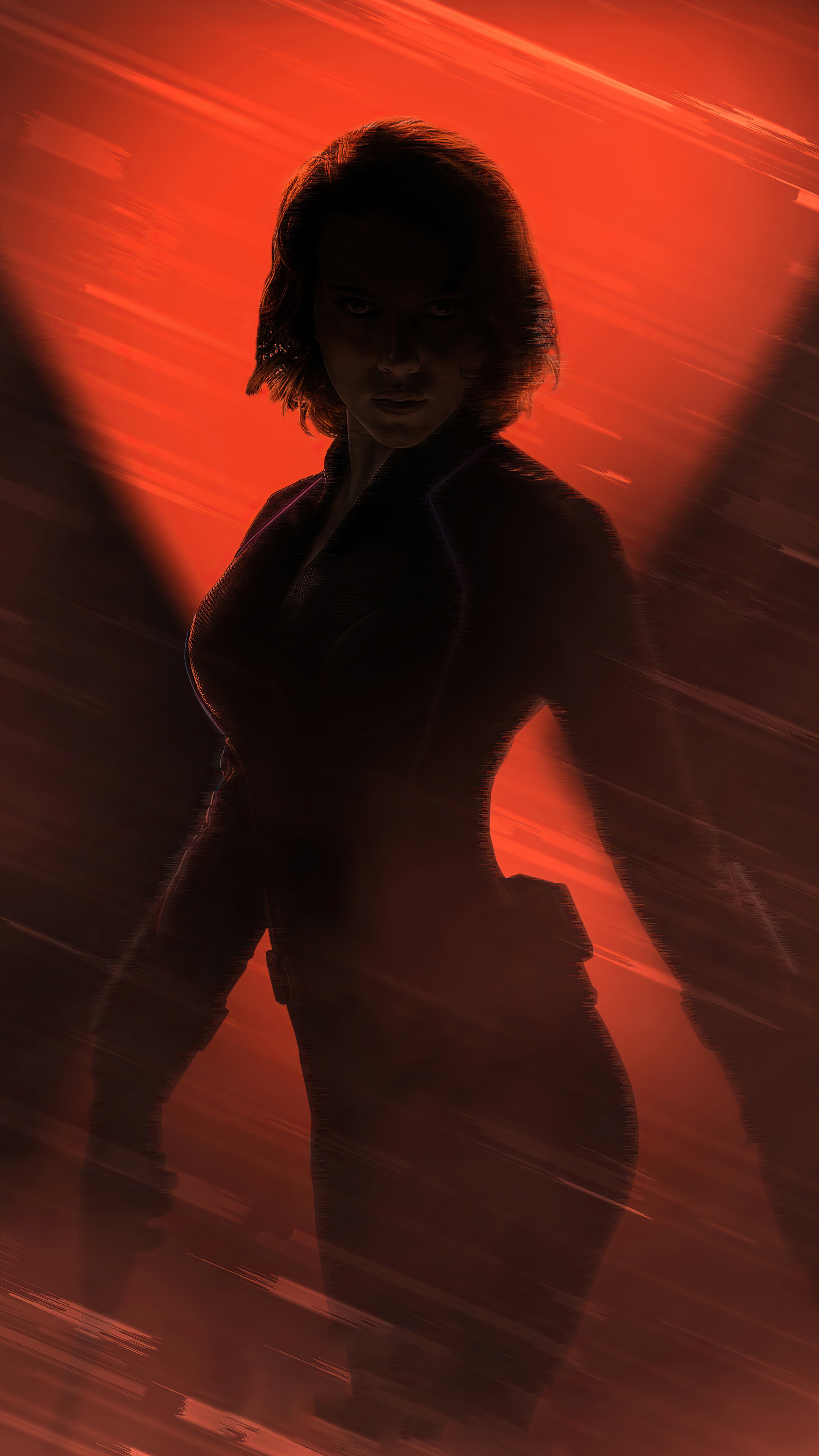 Black Widow from Marvel Artwork HD Phone Wallpaper