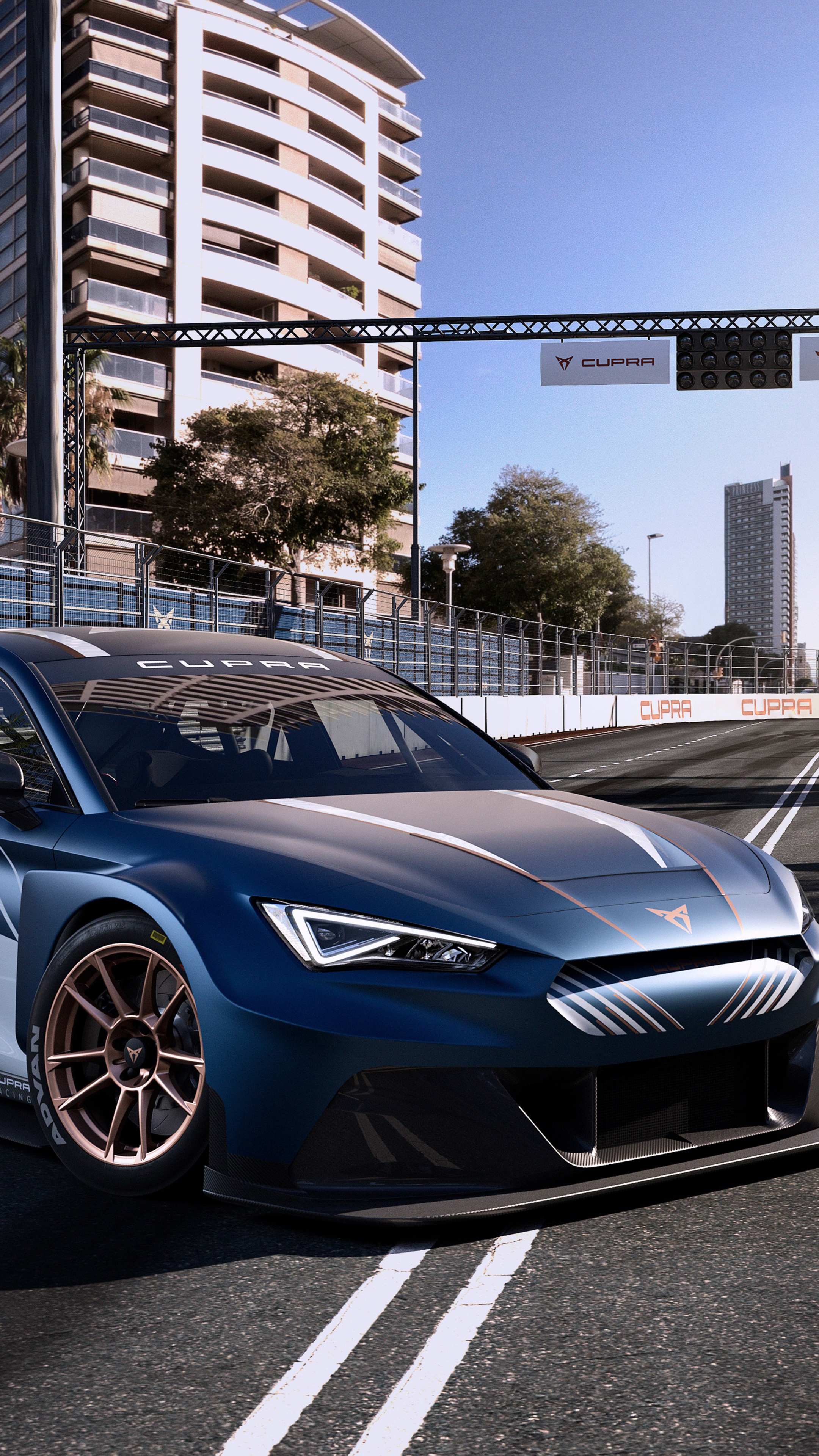 Cupra racing car on a track HD Phone Wallpaper
