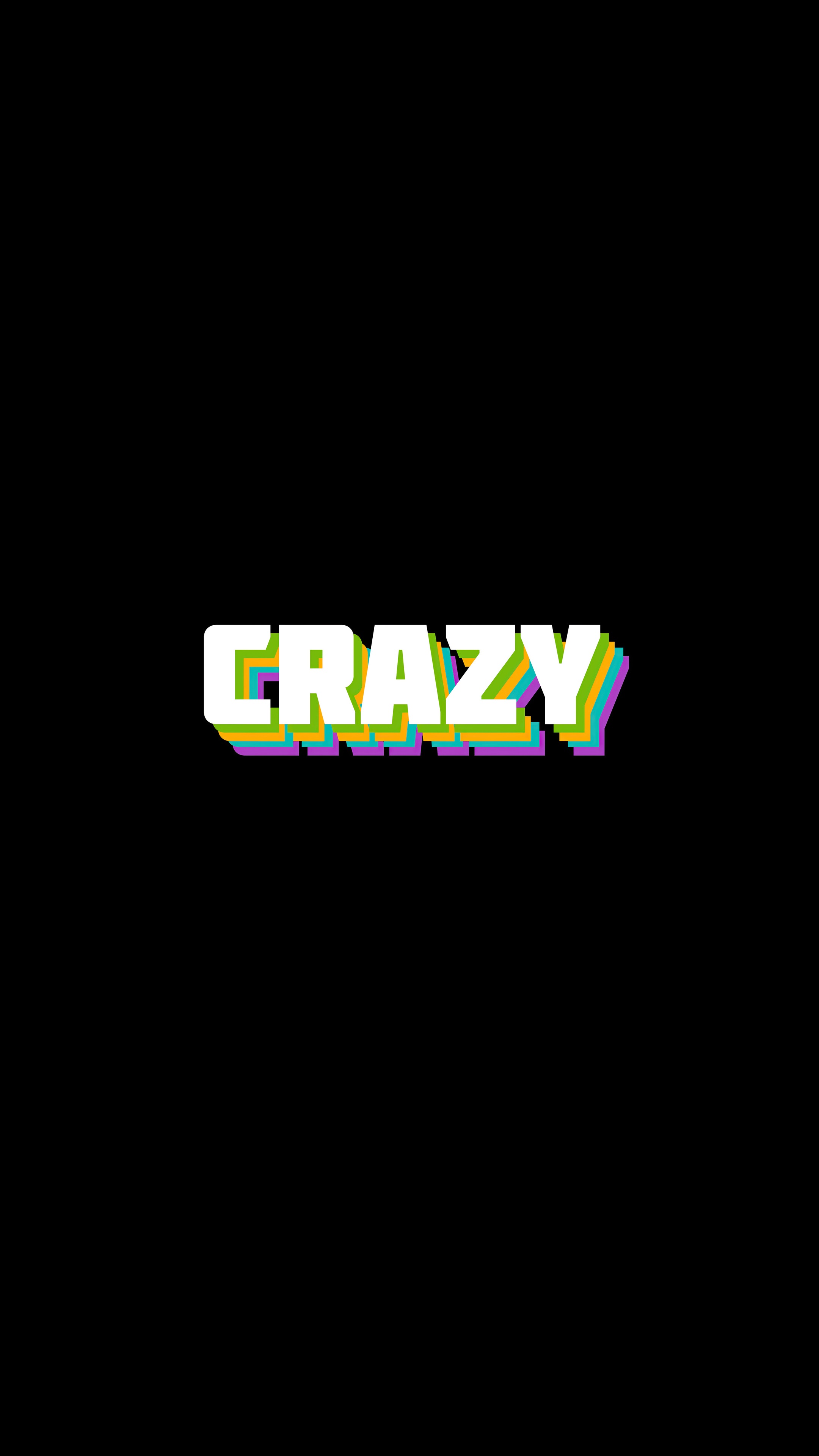The word CRAZY in colorful 3D typography HD Phone Wallpaper
