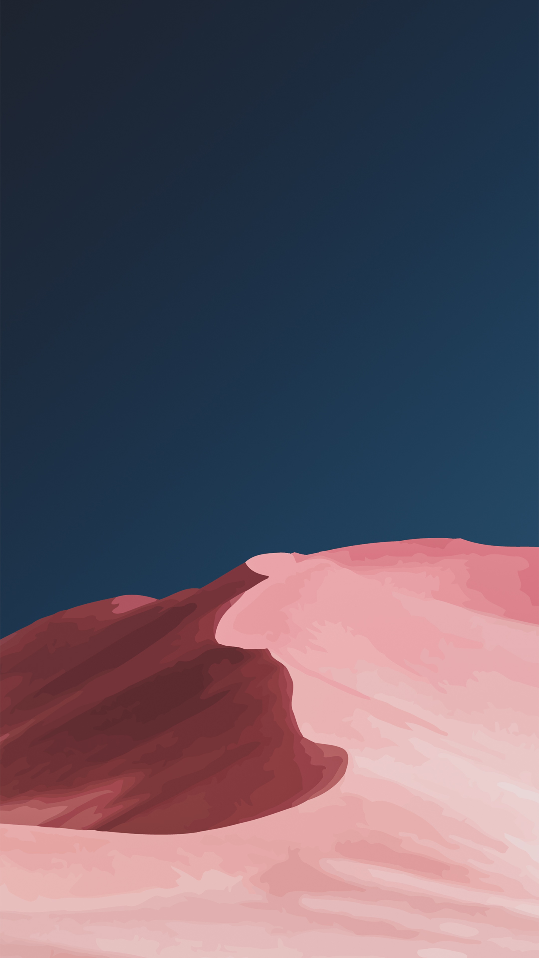 Desert dunes under a dark blue night sky HD Phone Wallpaper