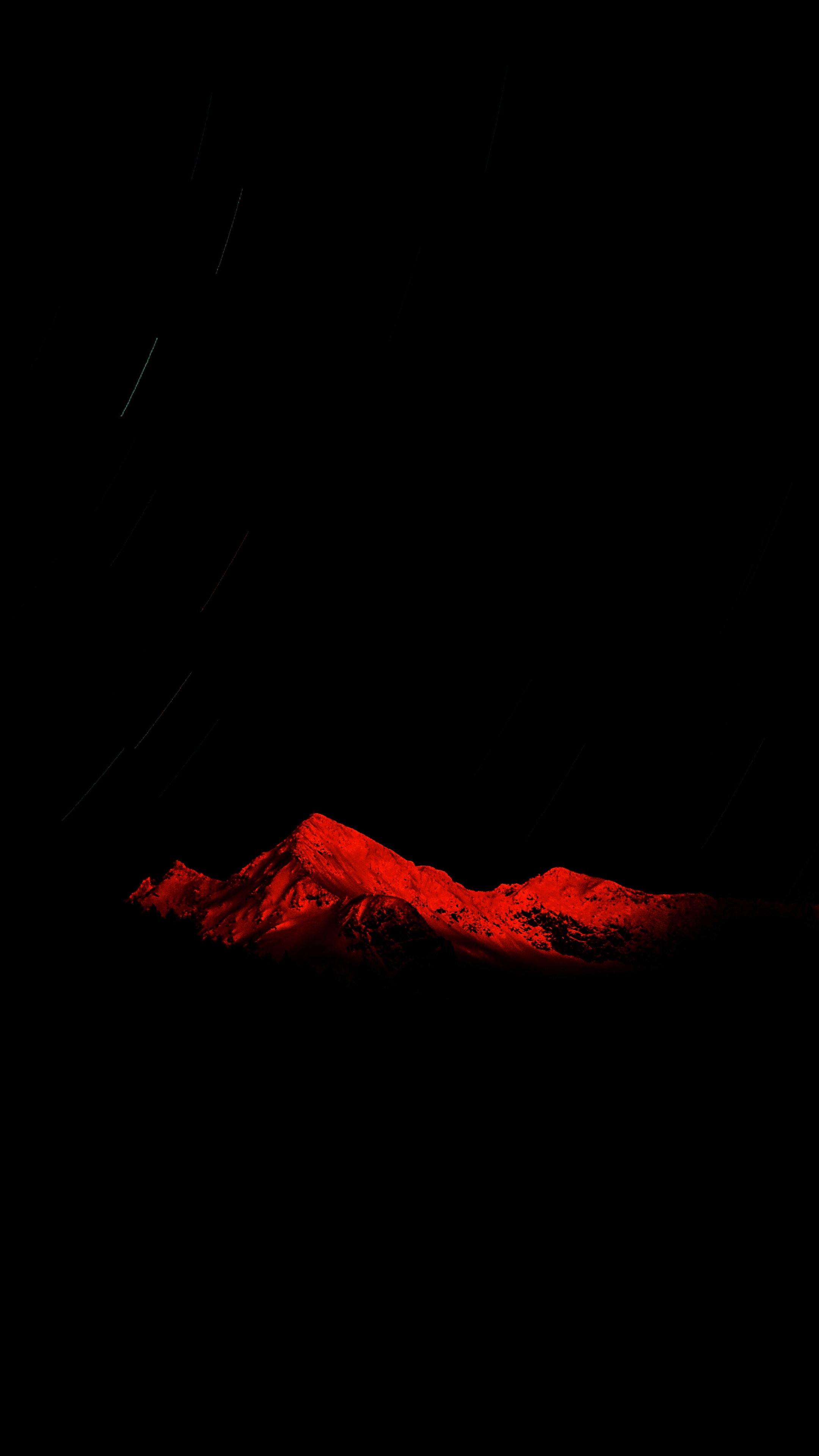 Red mountains in the dark HD Phone Wallpaper