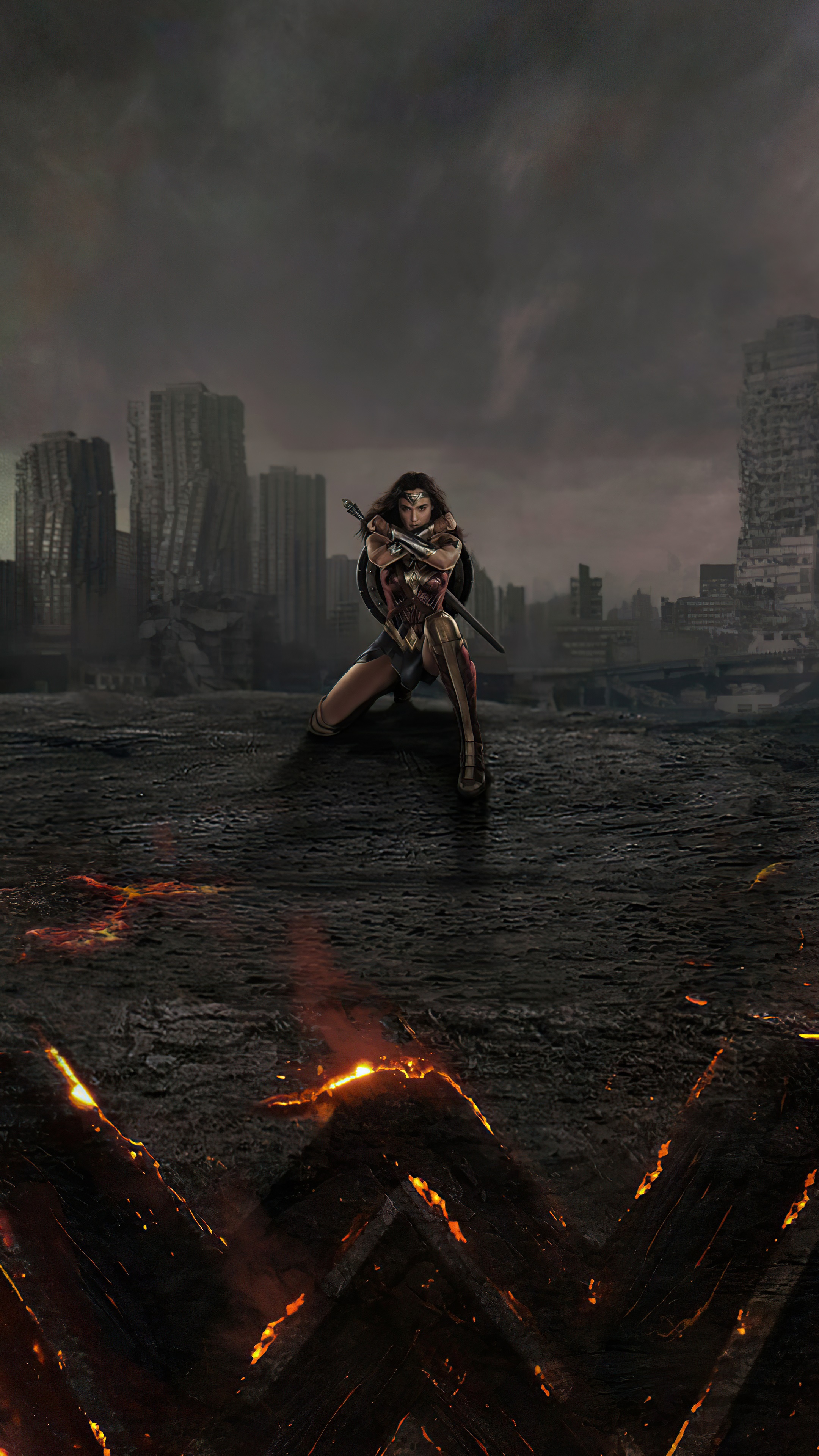 Wonder Woman from Justice League 4K HD Phone Wallpaper