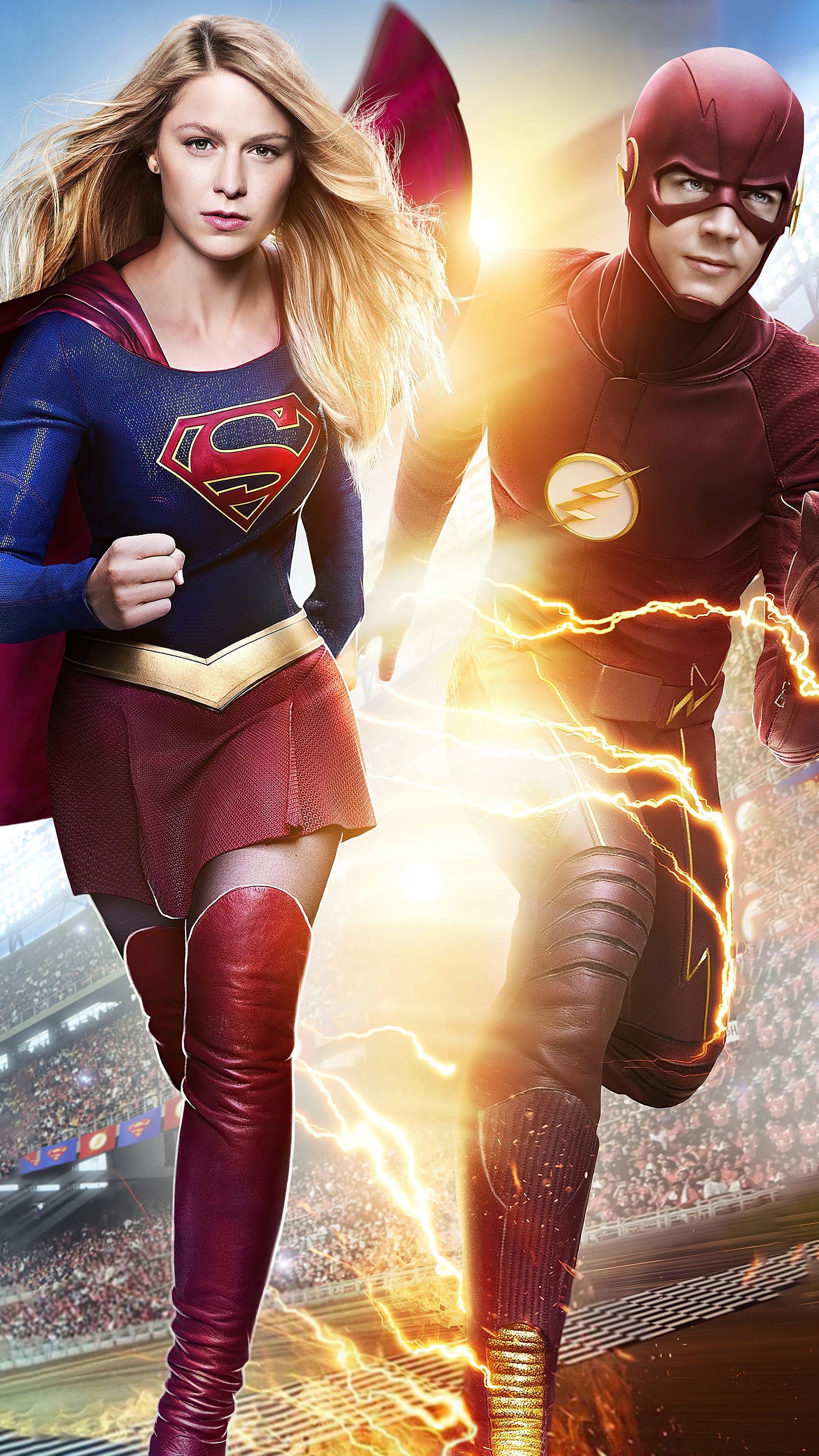 Supergirl and The Flash from TV Shows 4K HD Phone Wallpaper