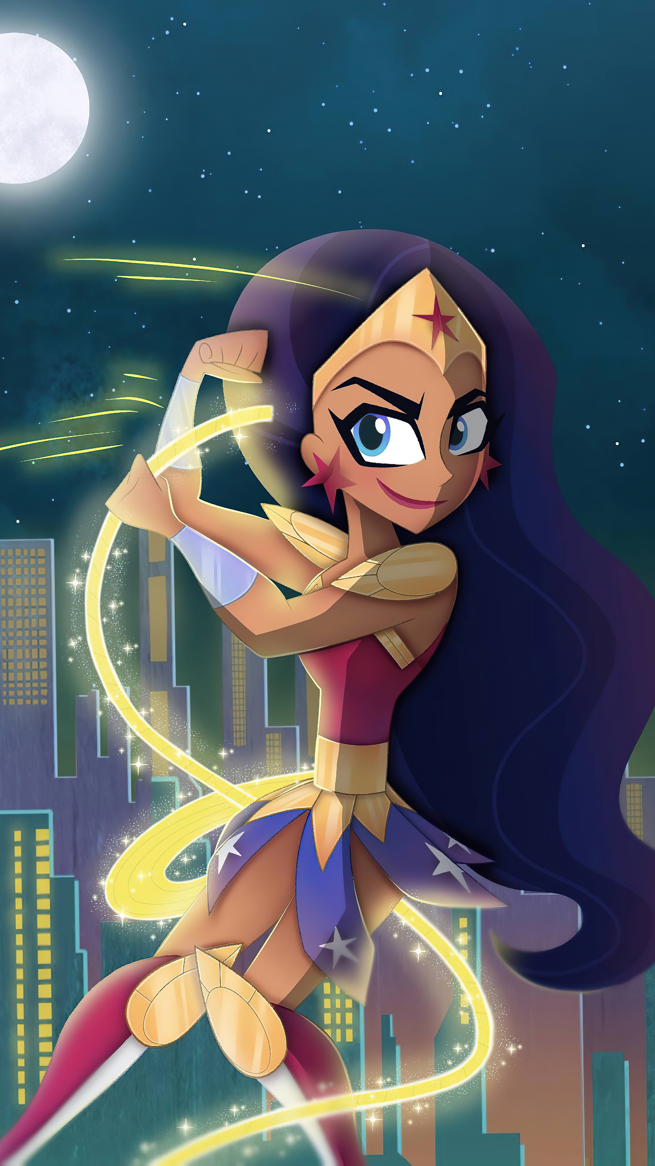Wonder Woman from DC Super Hero Girls artwork HD Phone Wallpaper