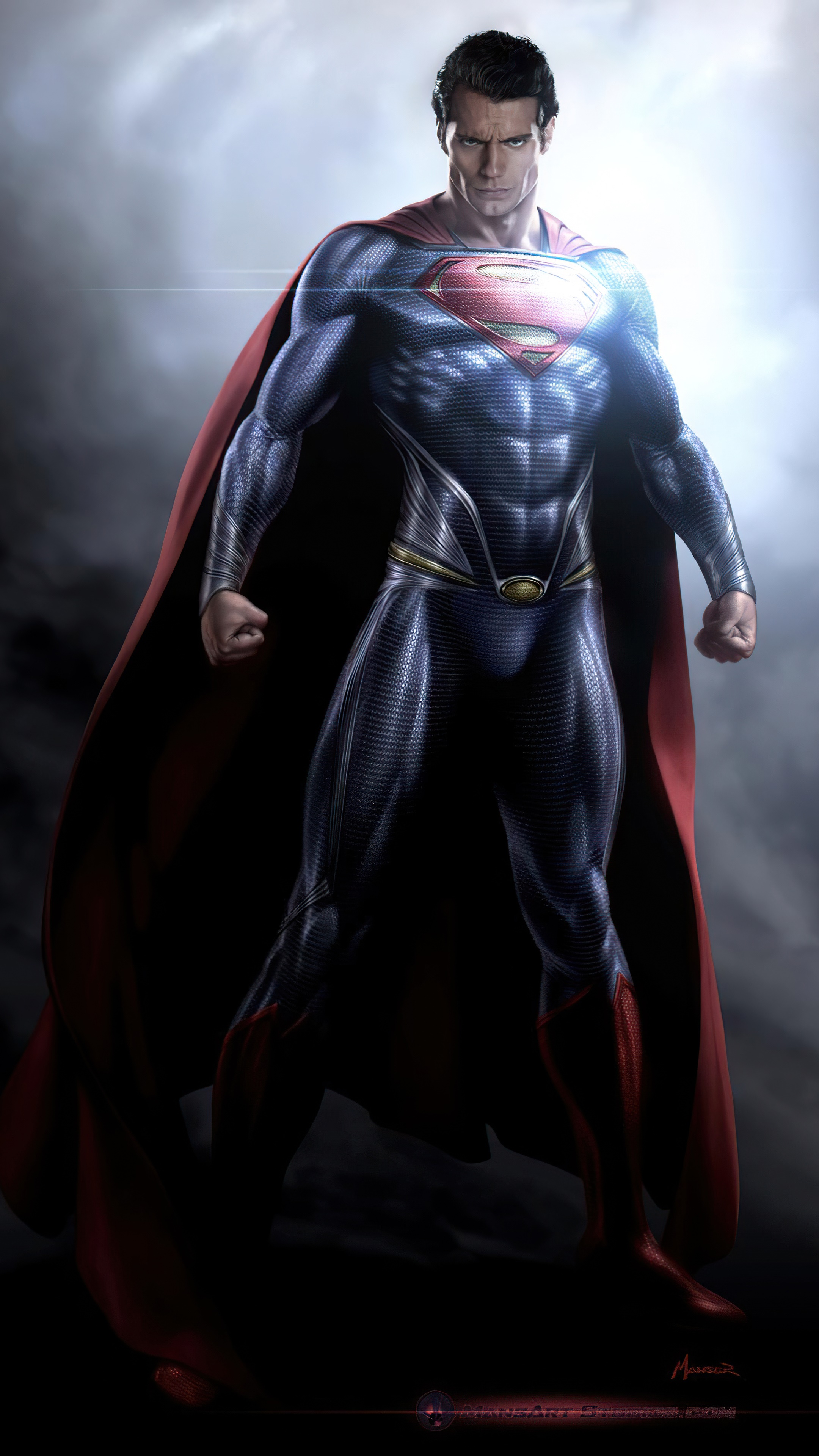 Superman from DC Comics digital art HD Phone Wallpaper
