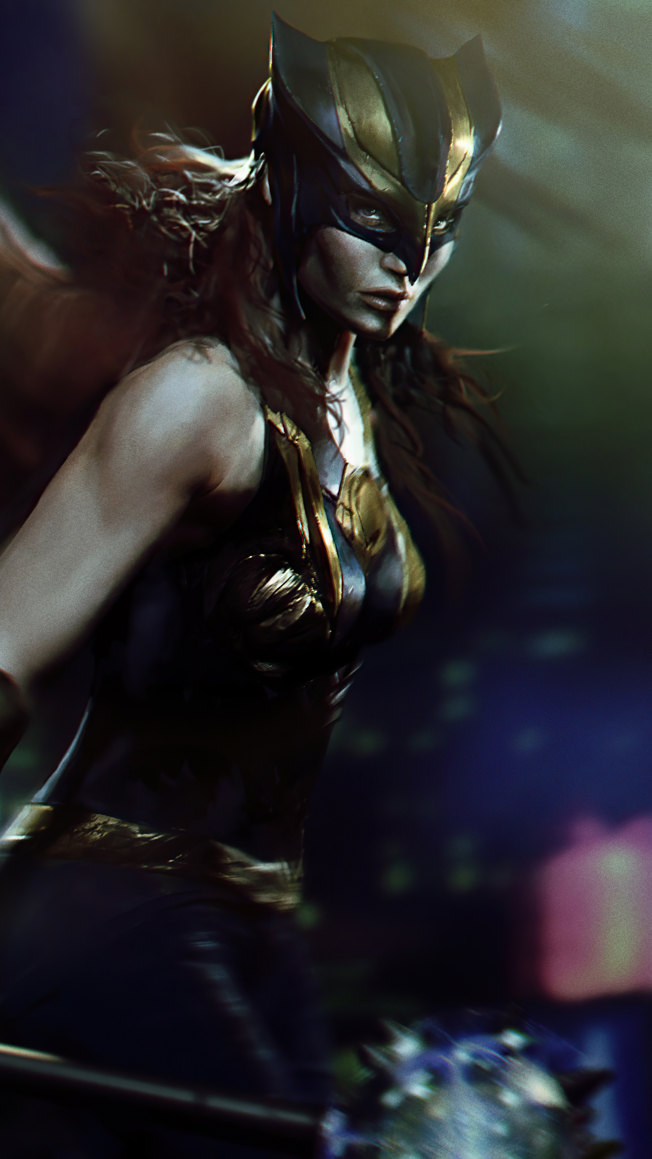Hawkgirl artwork 4K HD Phone Wallpaper