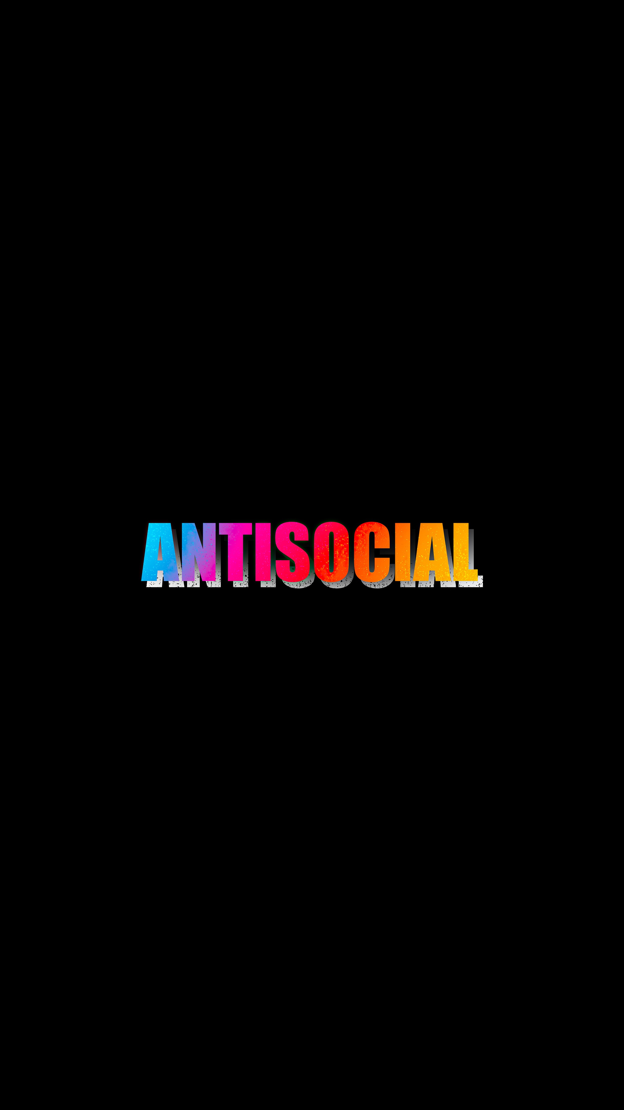 Antisocial text with gradient colors HD Phone Wallpaper