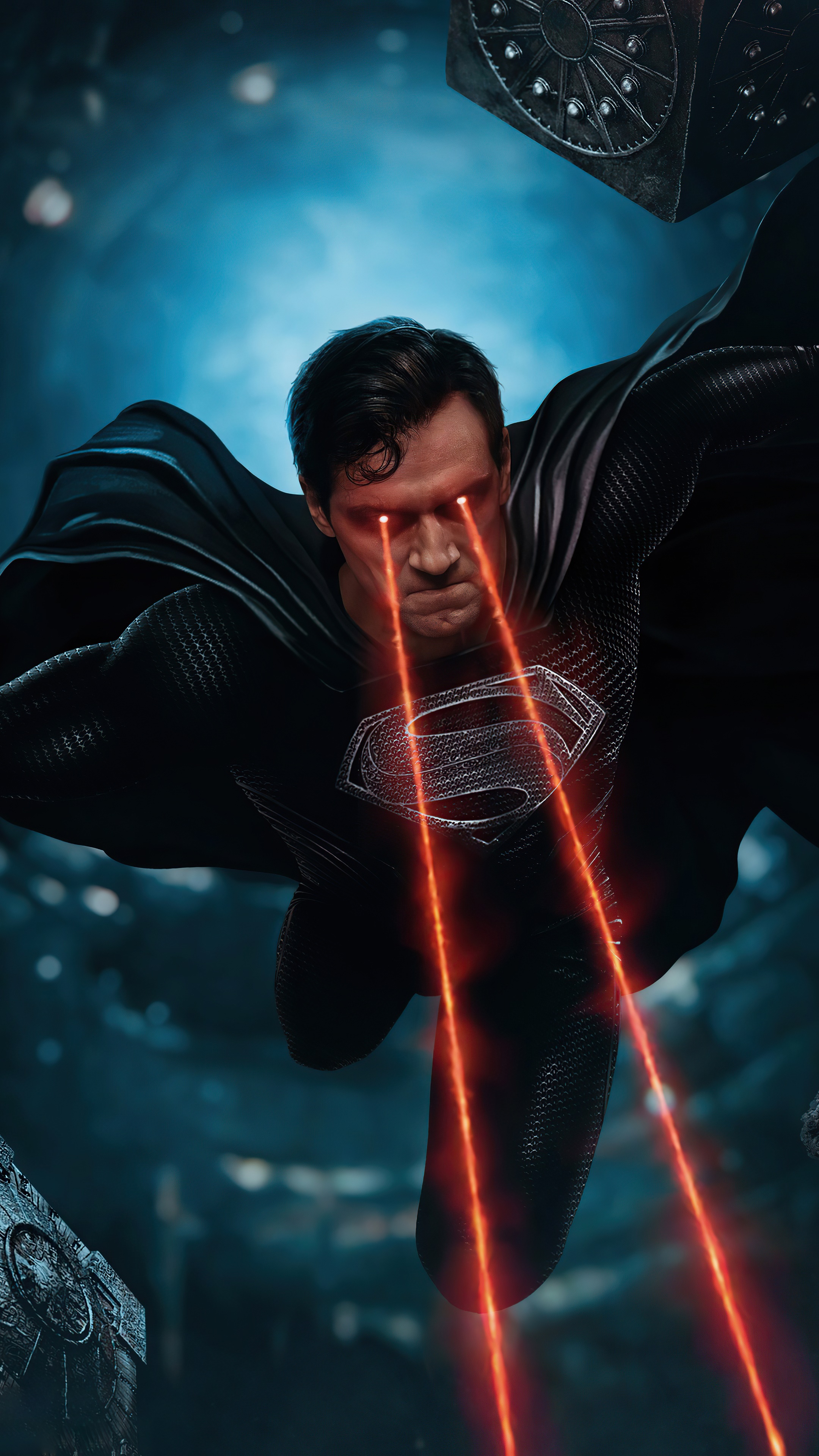 Superman from Justice League using heat vision HD Phone Wallpaper