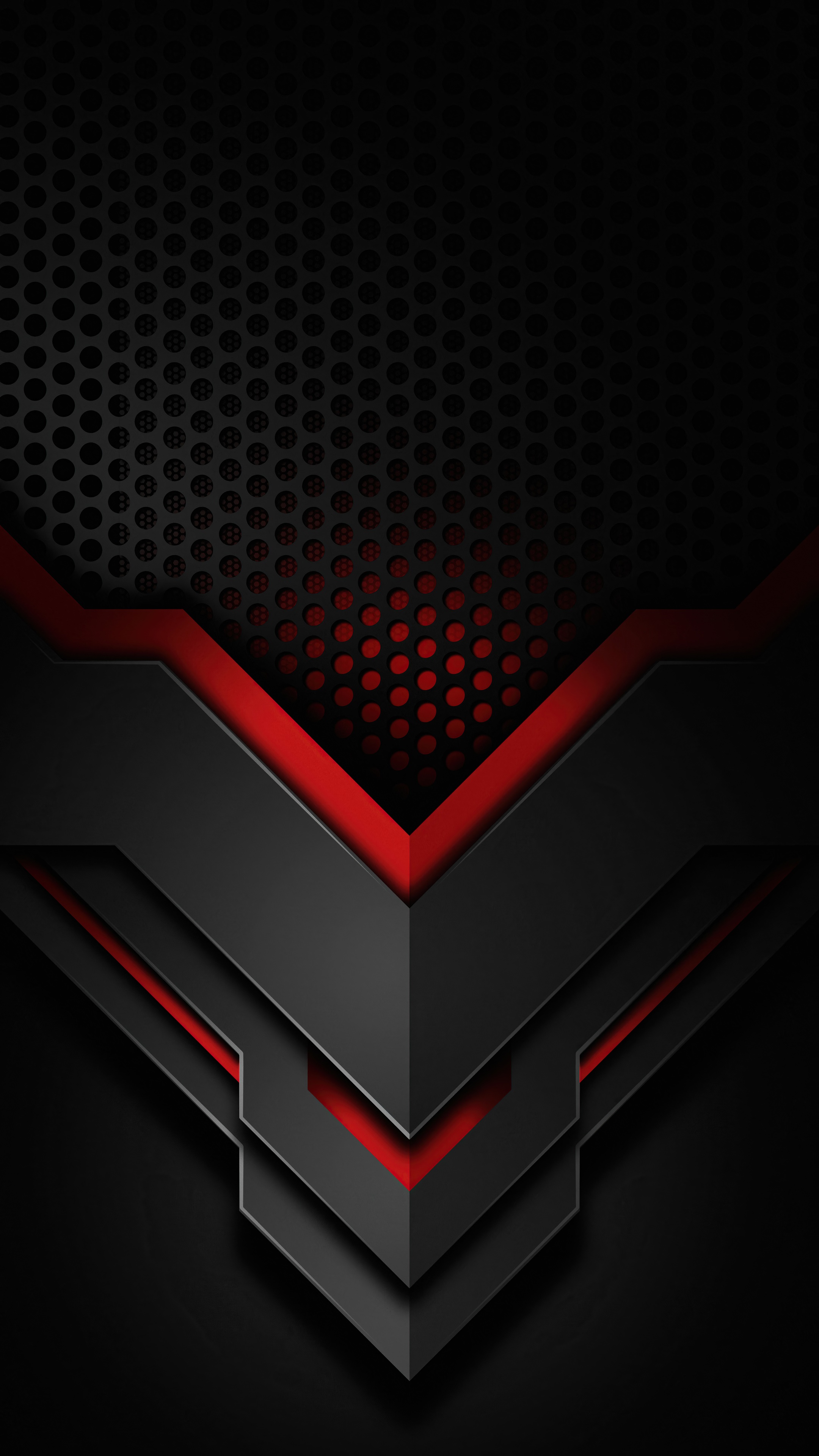 Abstract dark background with red geometric shapes HD Phone Wallpaper