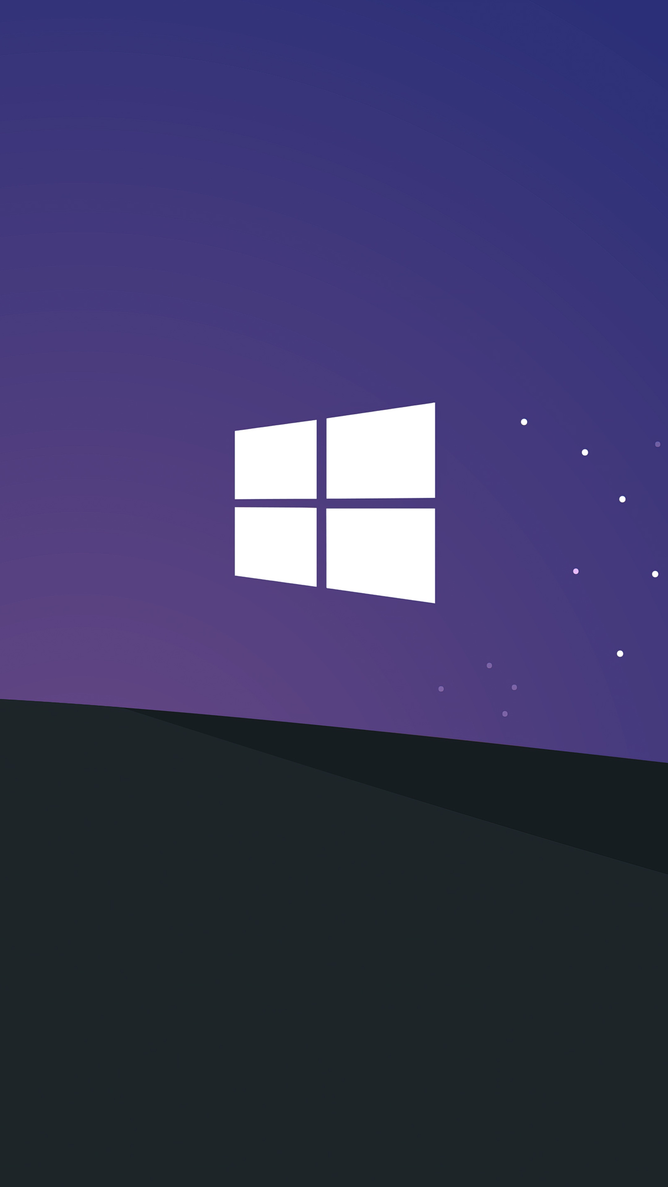 Windows logo on a purple background with stars HD Phone Wallpaper
