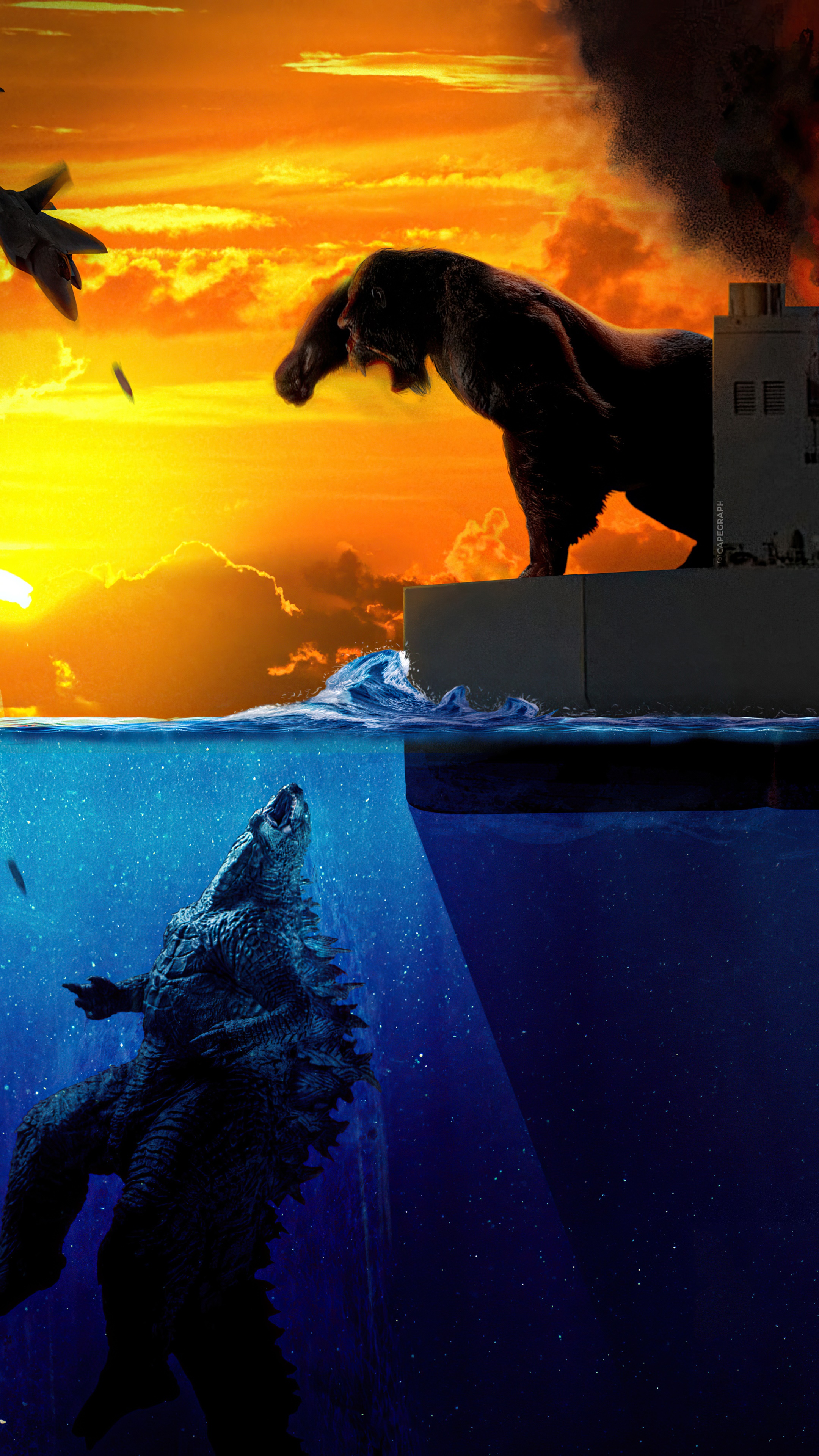 Godzilla vs. Kong 4K HD Phone Wallpaper