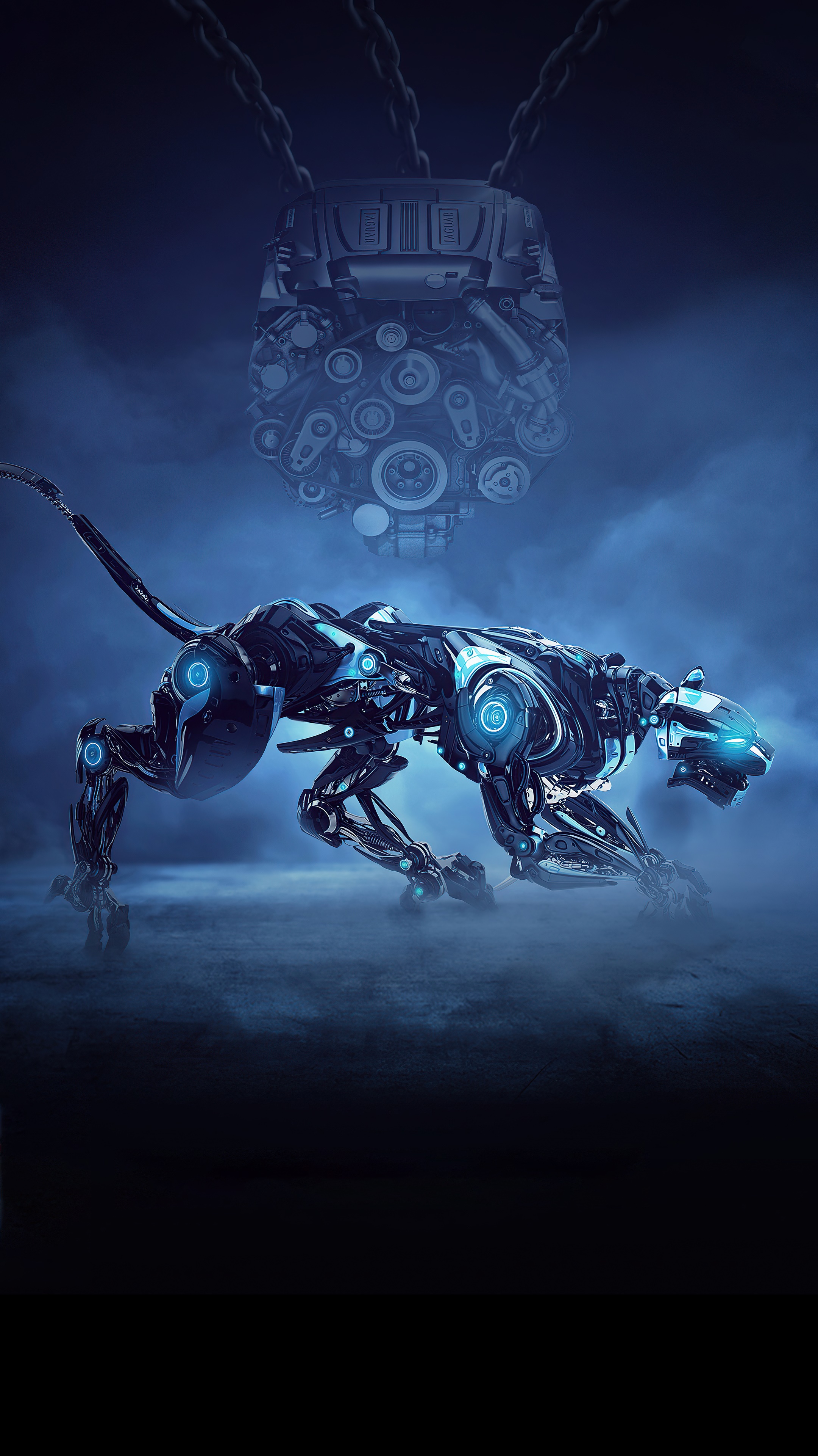 Mechanical Jaguar and Machine HD Phone Wallpaper