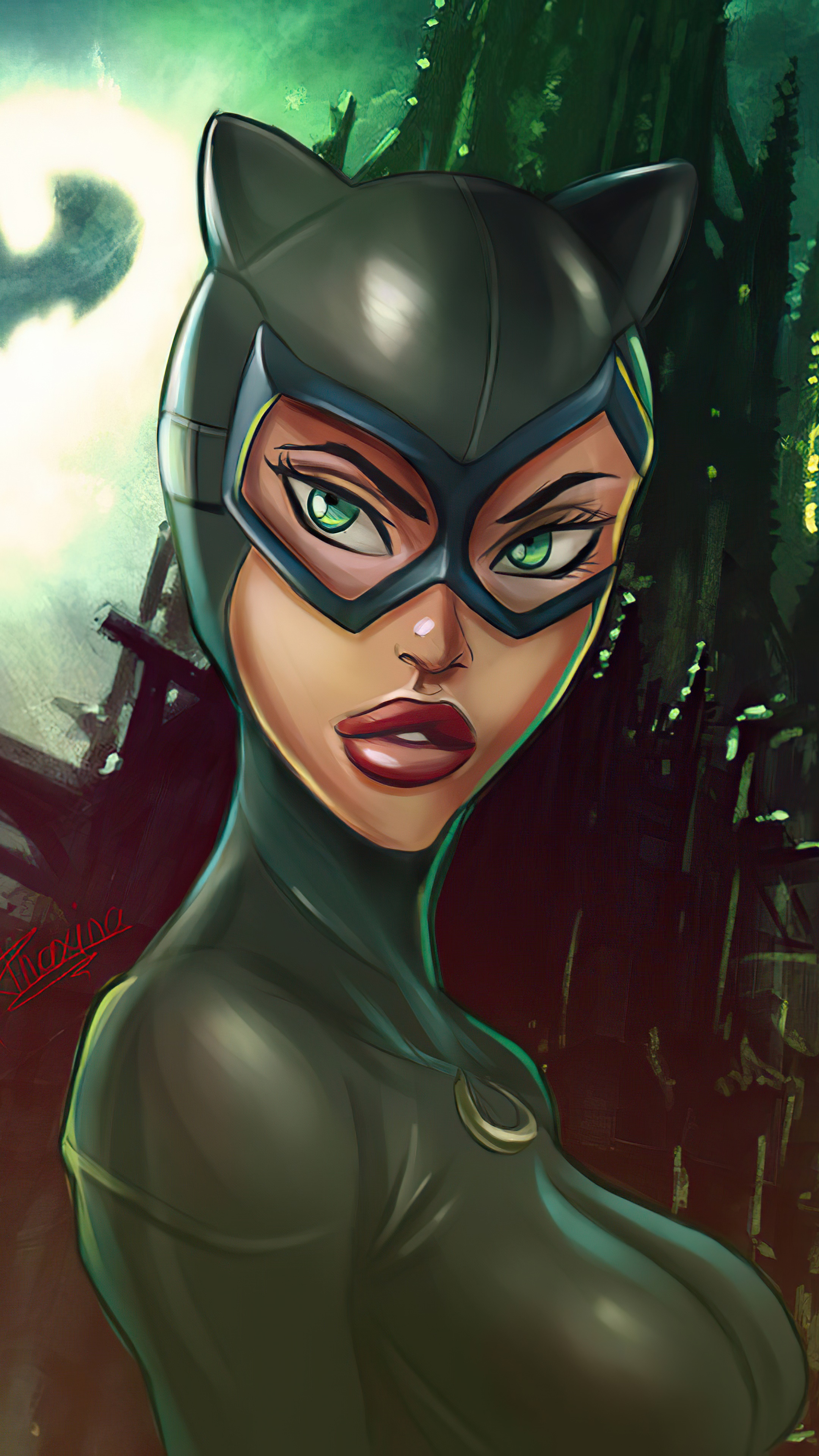 Catwoman artwork by artist HD Phone Wallpaper