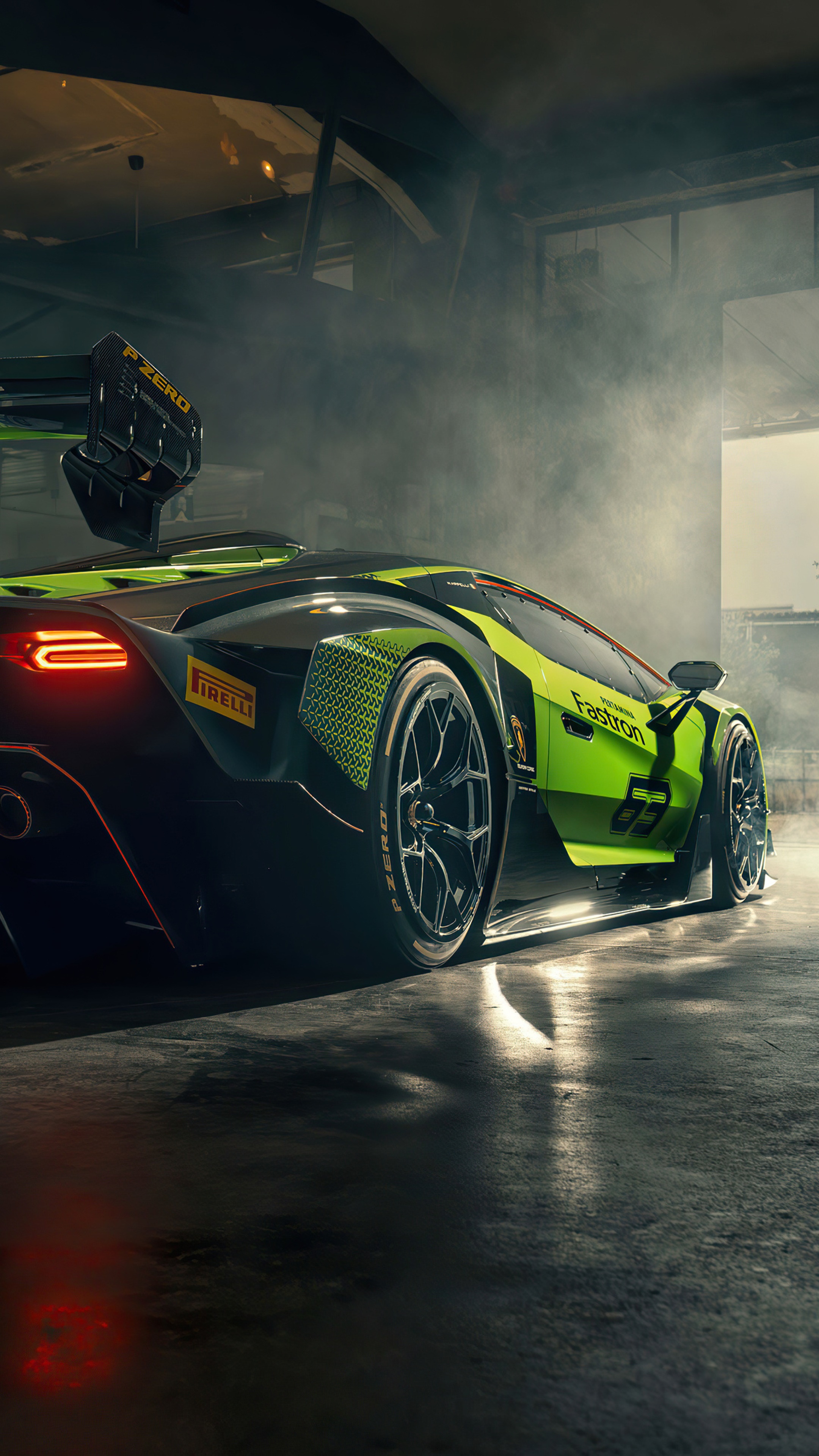 Lamborghini Essenza SCV12 in a garage HD Phone Wallpaper