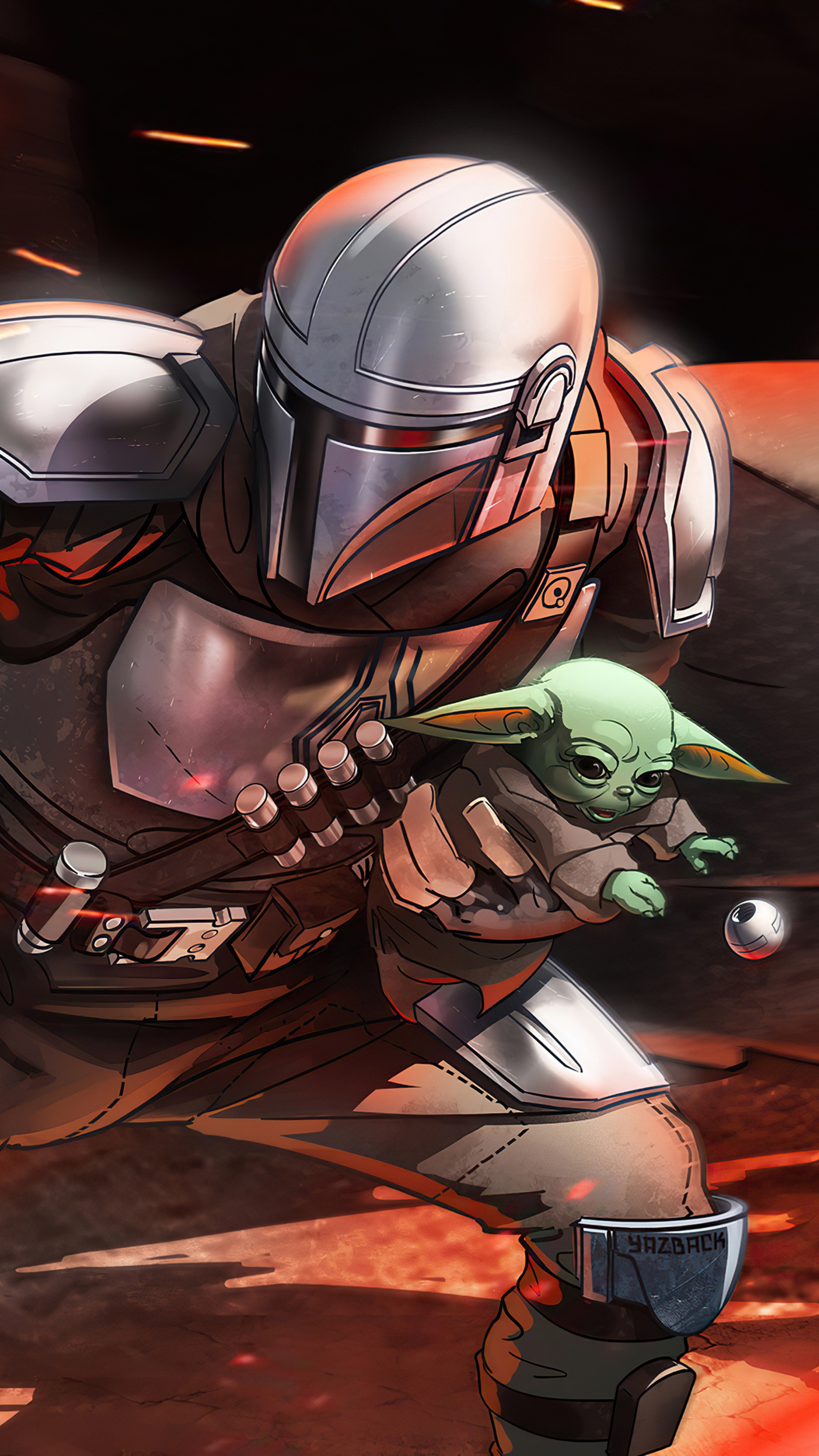 The Mandalorian and Grogu from Star Wars HD Phone Wallpaper