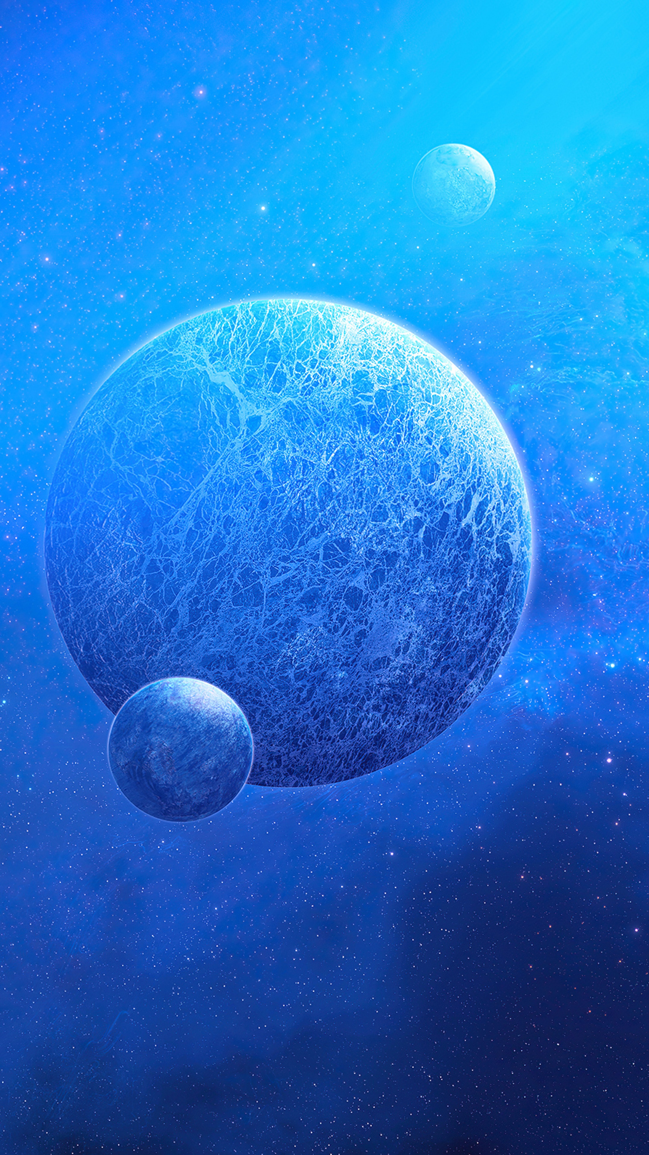 Digital art of planets in space HD Phone Wallpaper