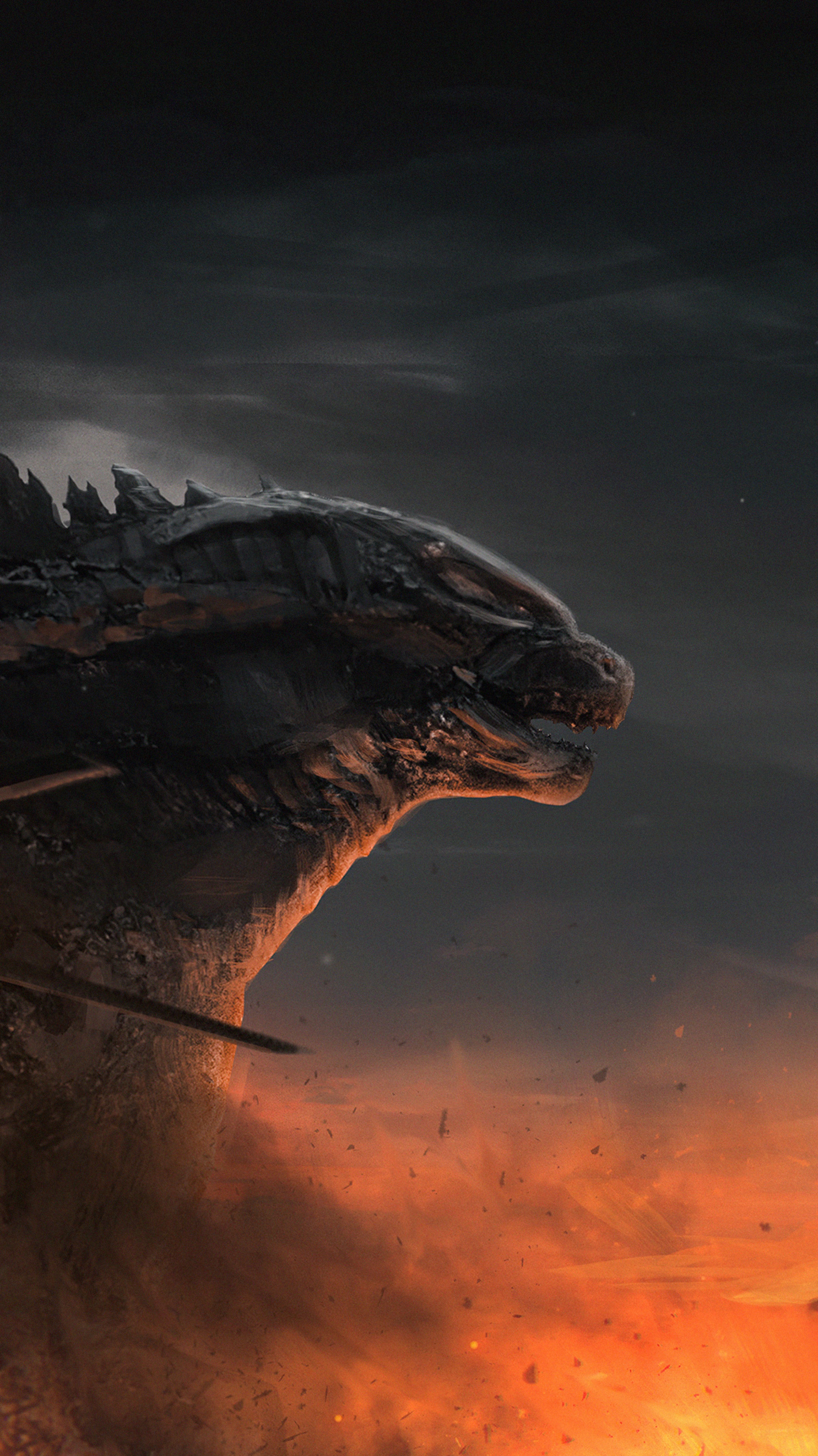 Godzilla from Godzilla vs. Kong 4K HD Phone Wallpaper