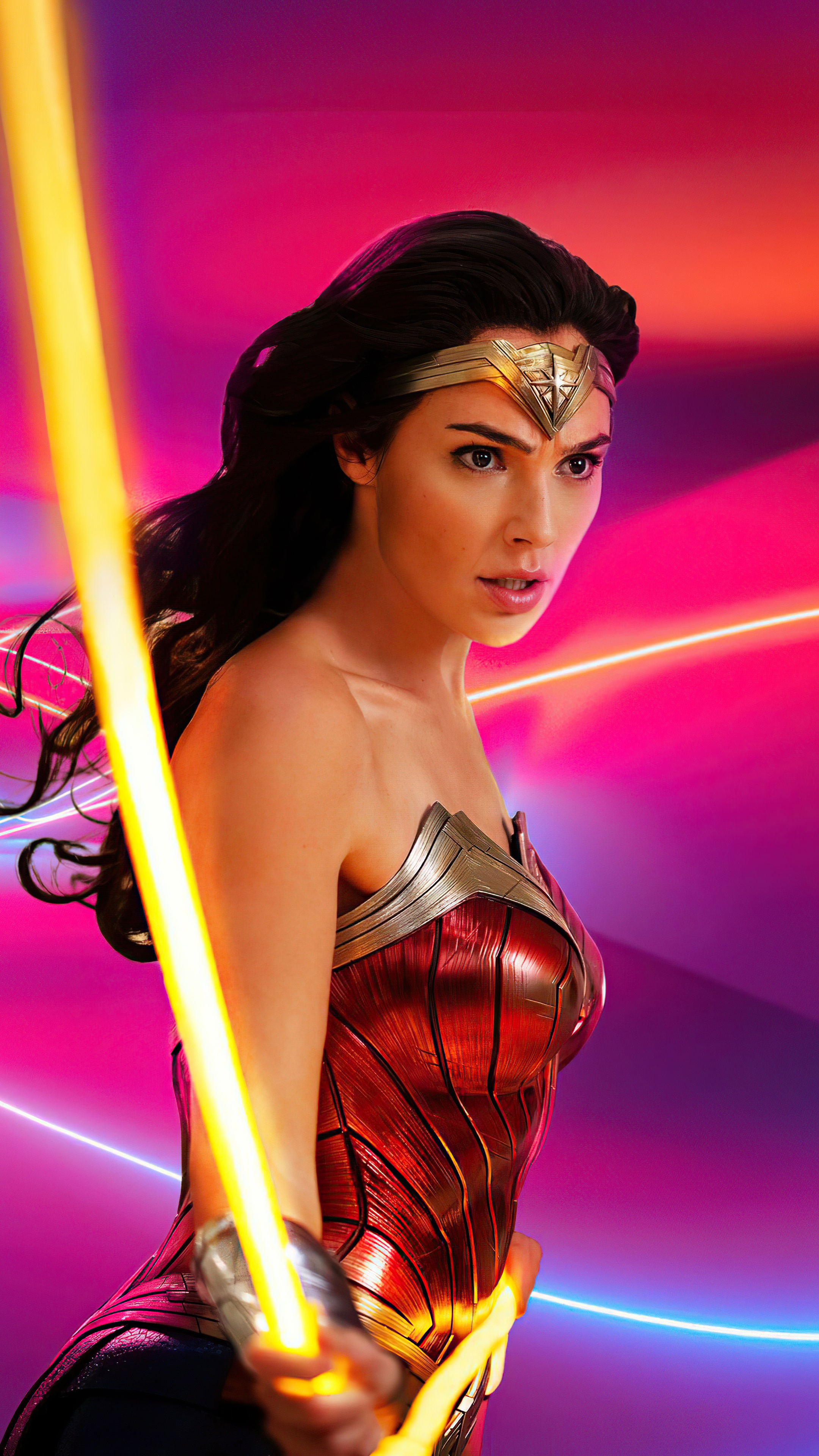 Wonder Woman with Lasso of Truth HD Phone Wallpaper