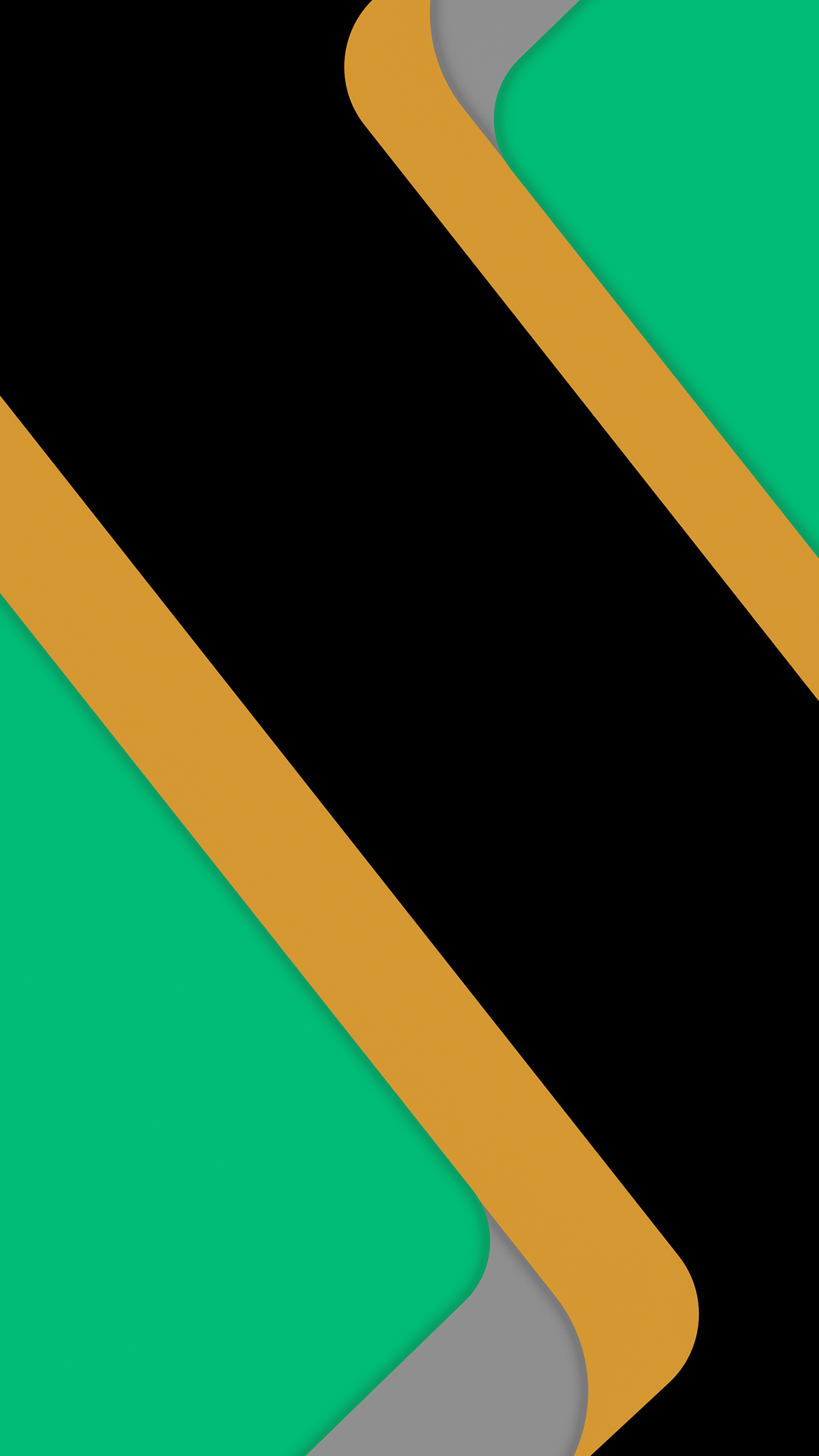 Abstract digital art with black, green, and gold shapes HD Phone Wallpaper