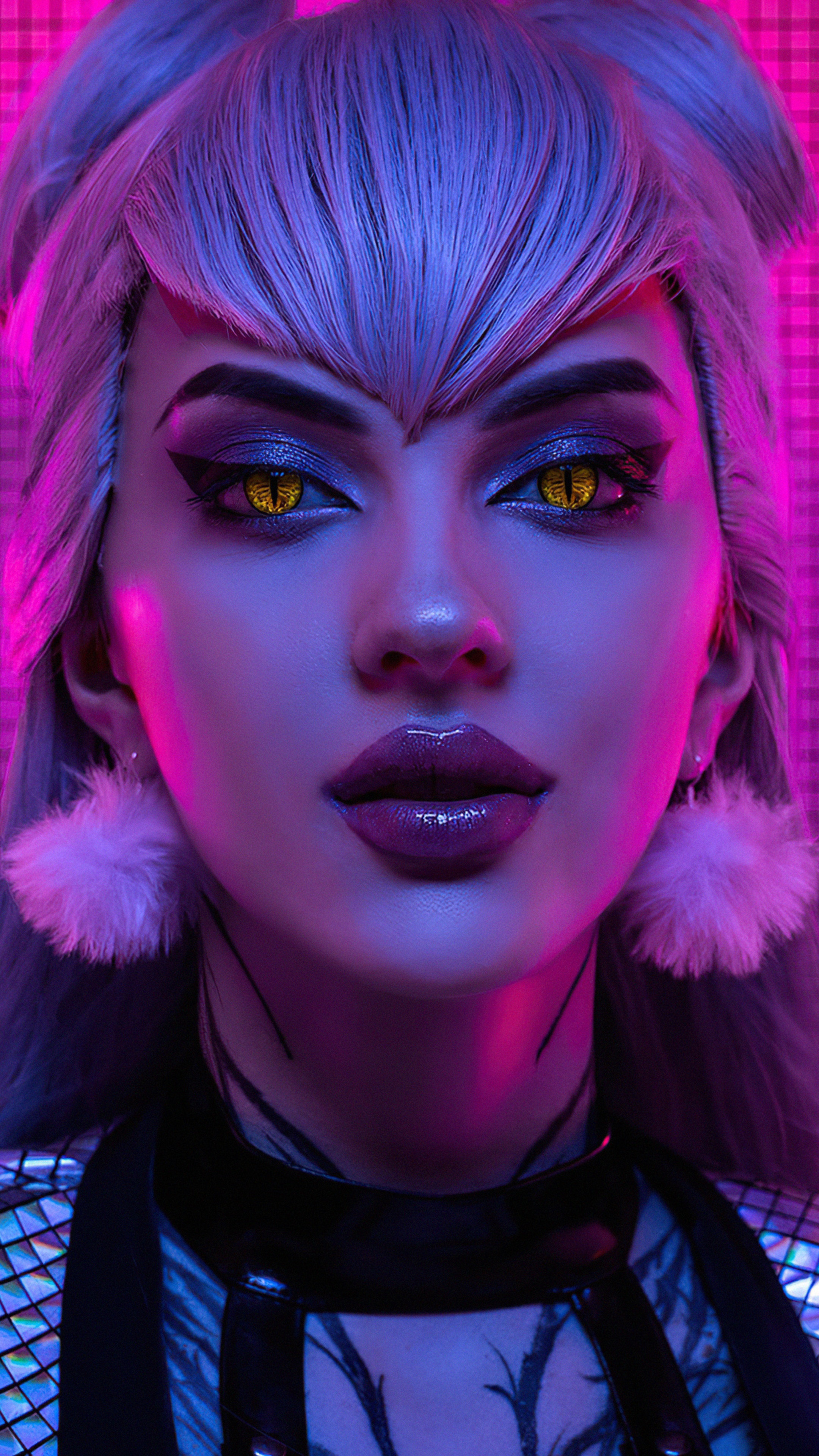 K/DA Ahri from League of Legends cosplay HD Phone Wallpaper
