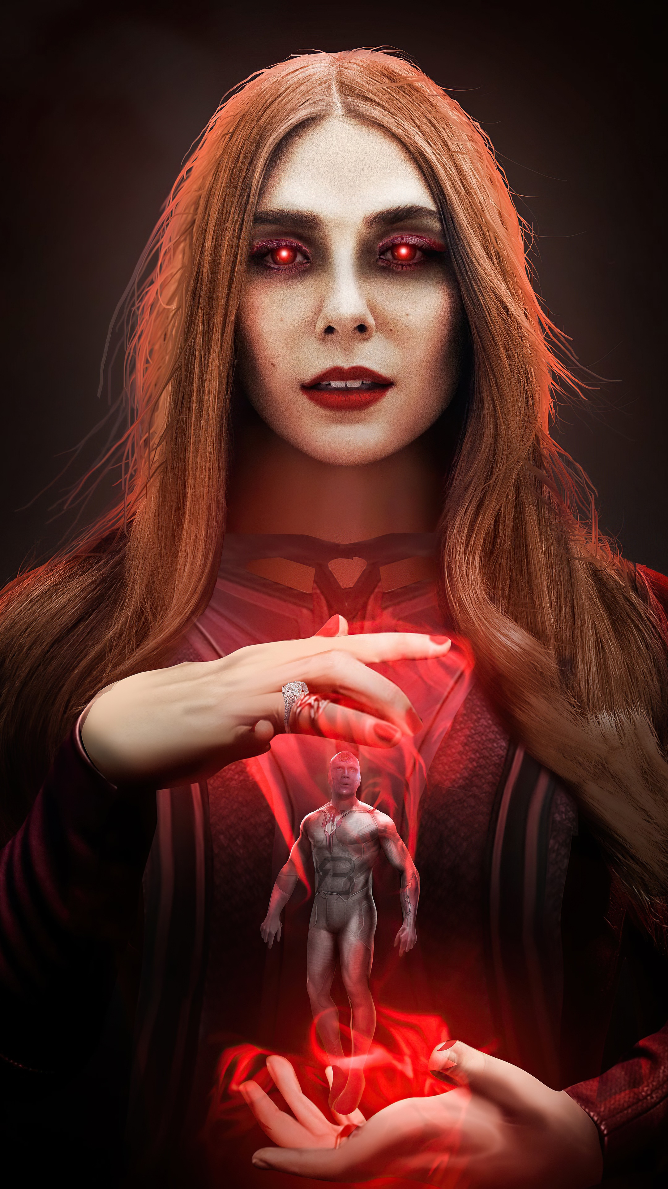 Scarlet Witch and Vision from WandaVision 4K HD Phone Wallpaper