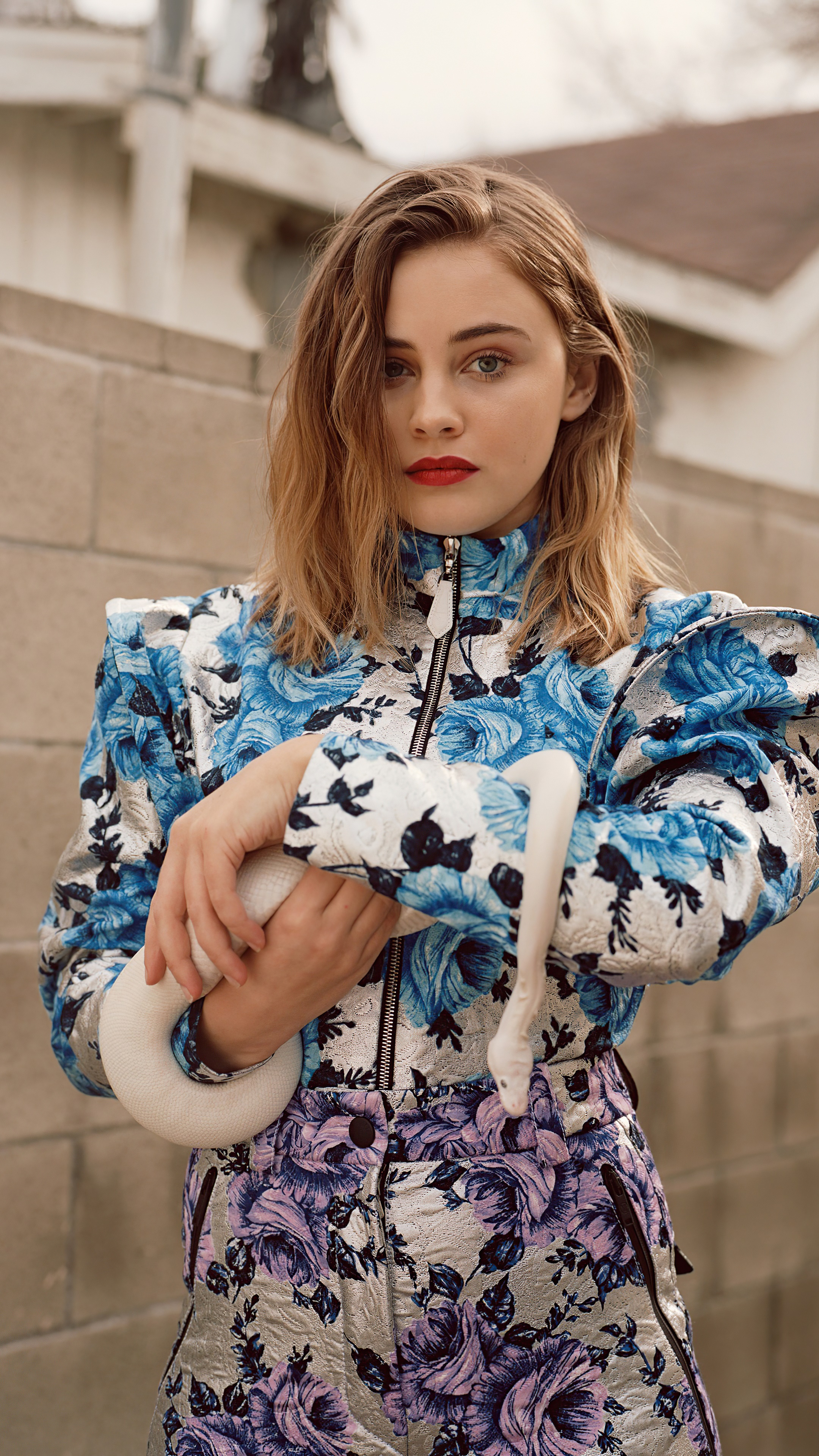 Josephine Langford with a snake HD Phone Wallpaper