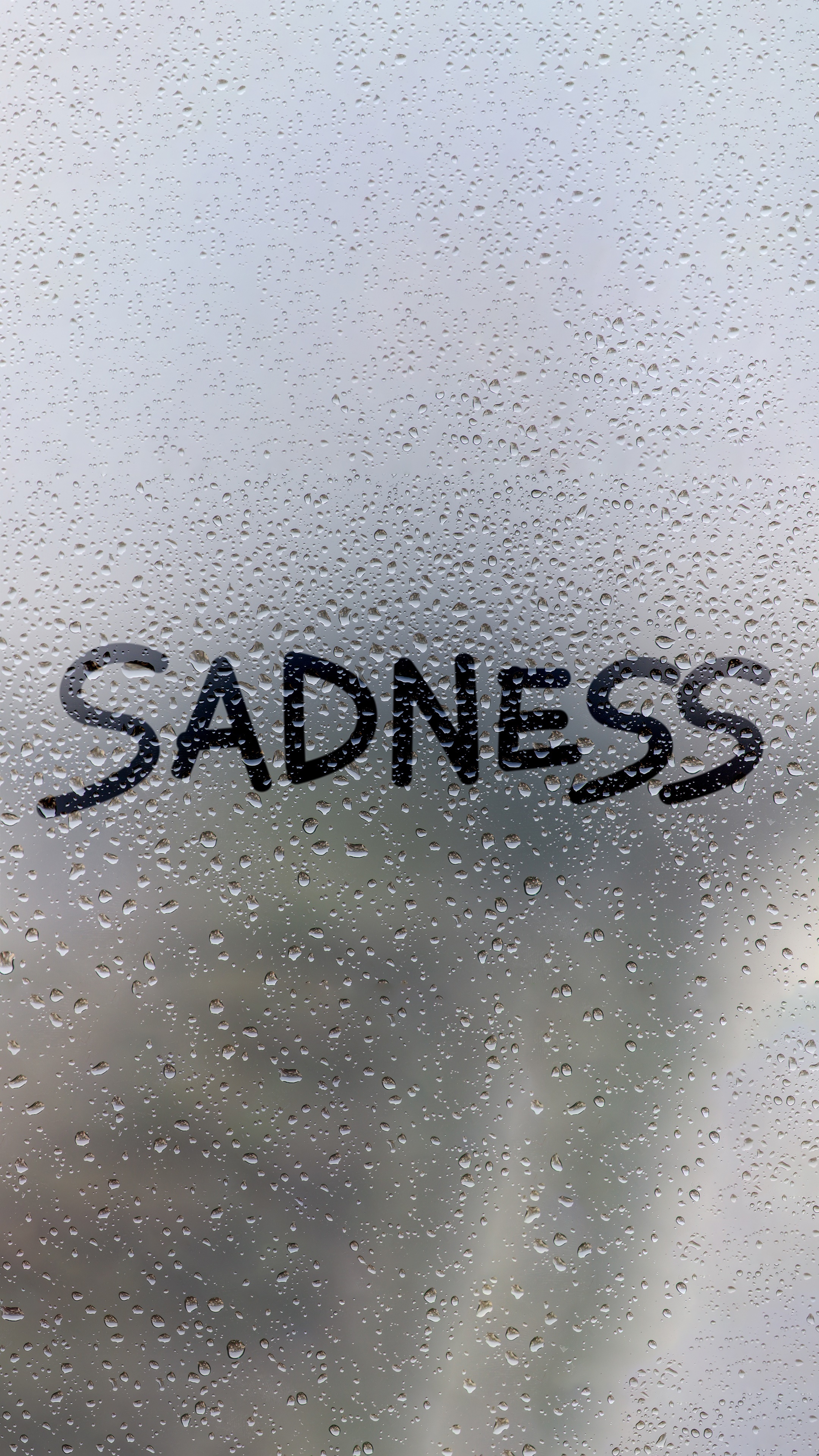 Sadness written on a wet window HD Phone Wallpaper