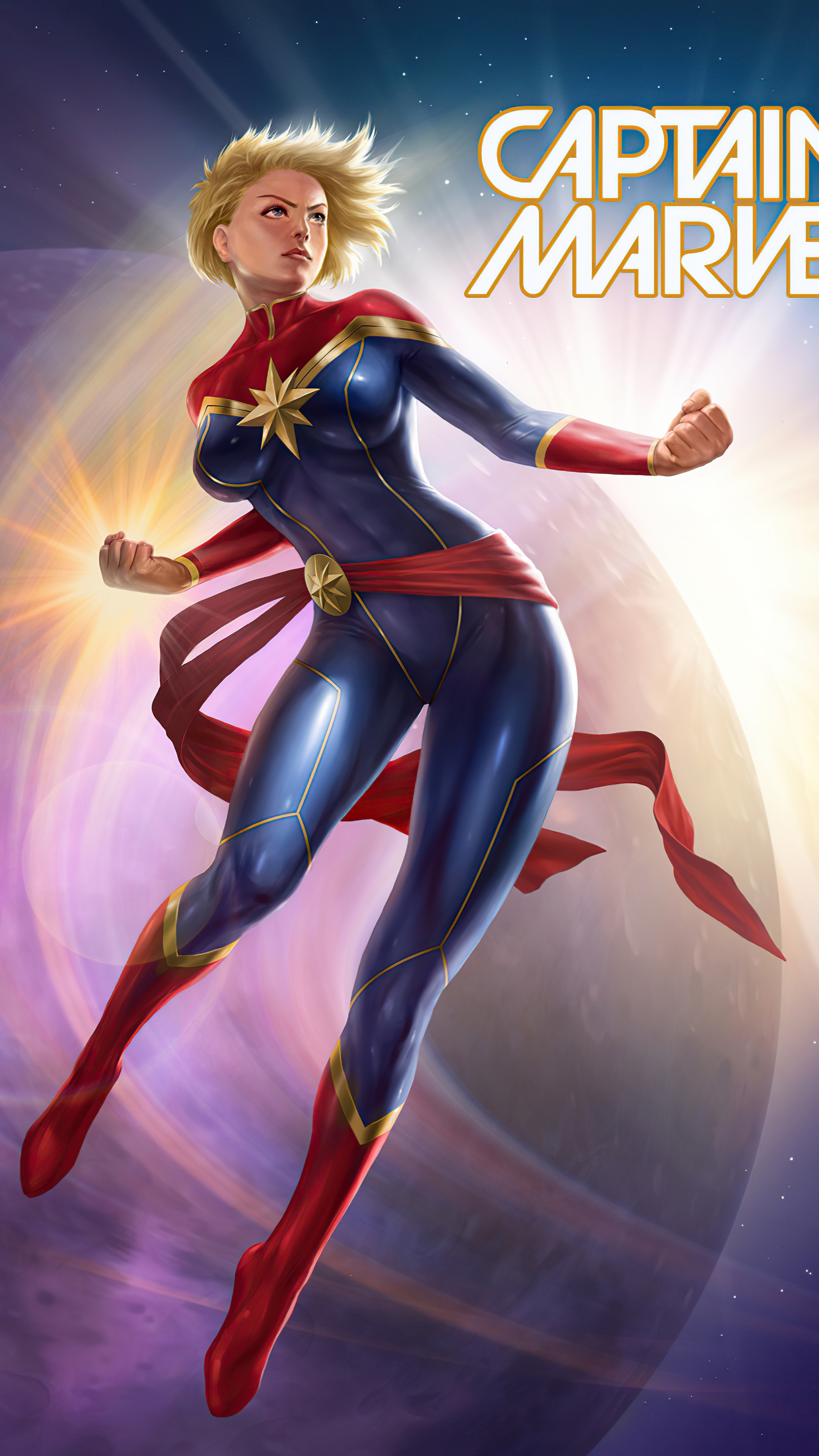 Captain Marvel from Marvel Comics HD Phone Wallpaper