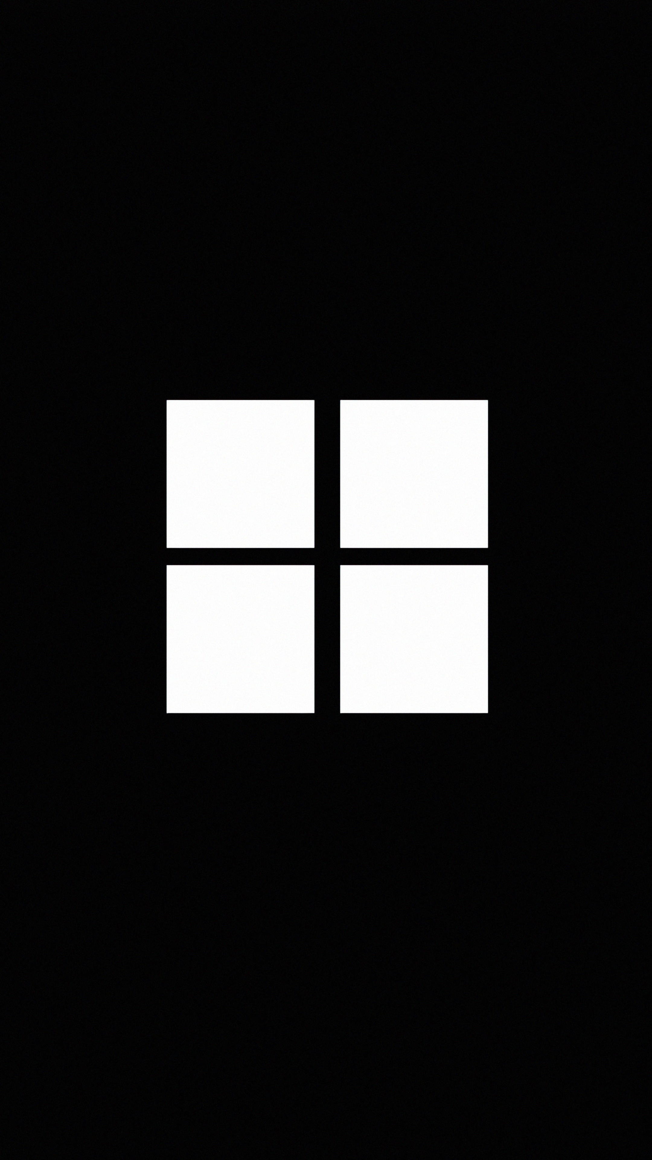 Minimalist Windows logo on black background HD Phone Wallpaper