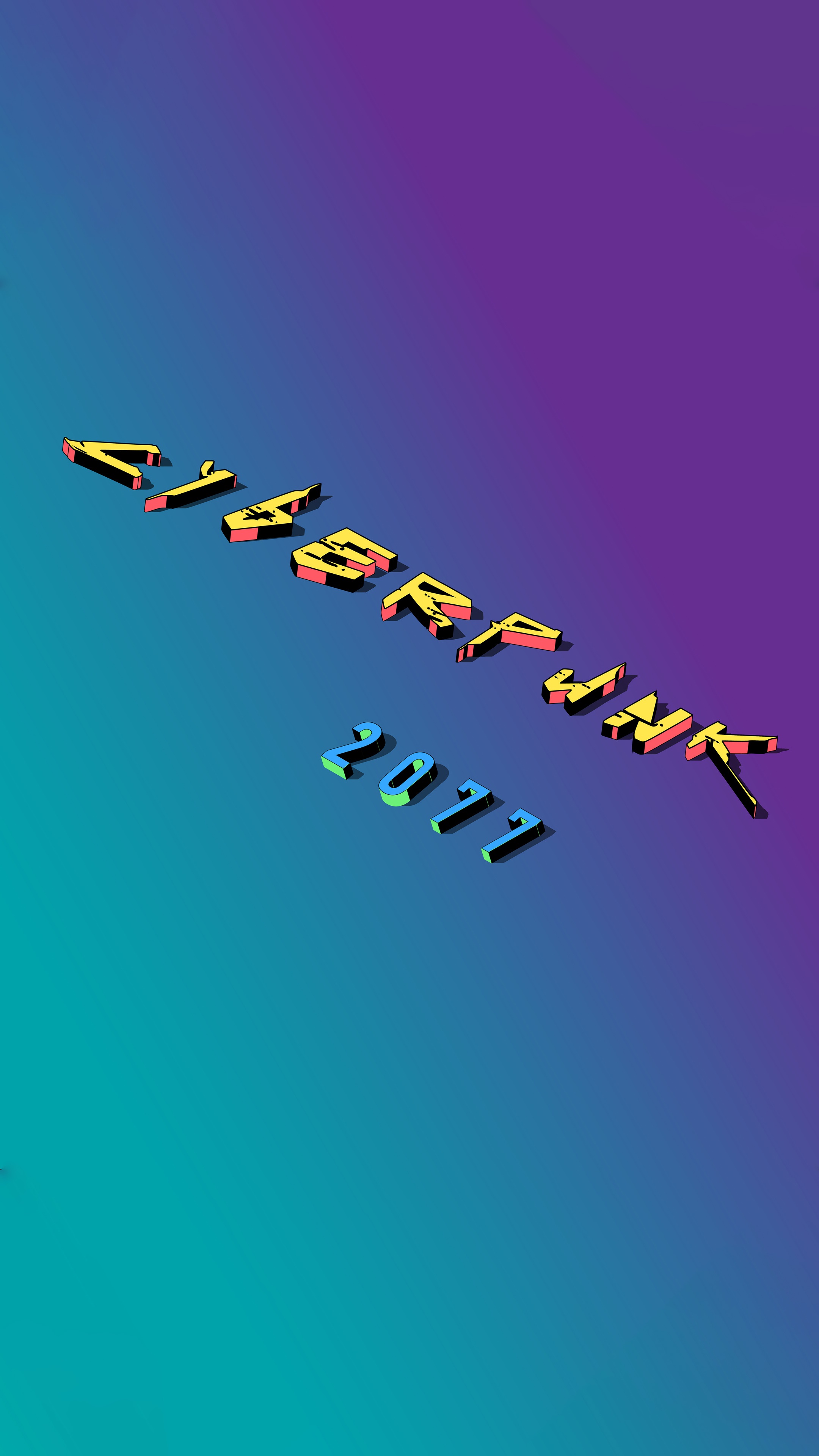 Cyberpunk 2077 2077 logo HD Phone Wallpaper