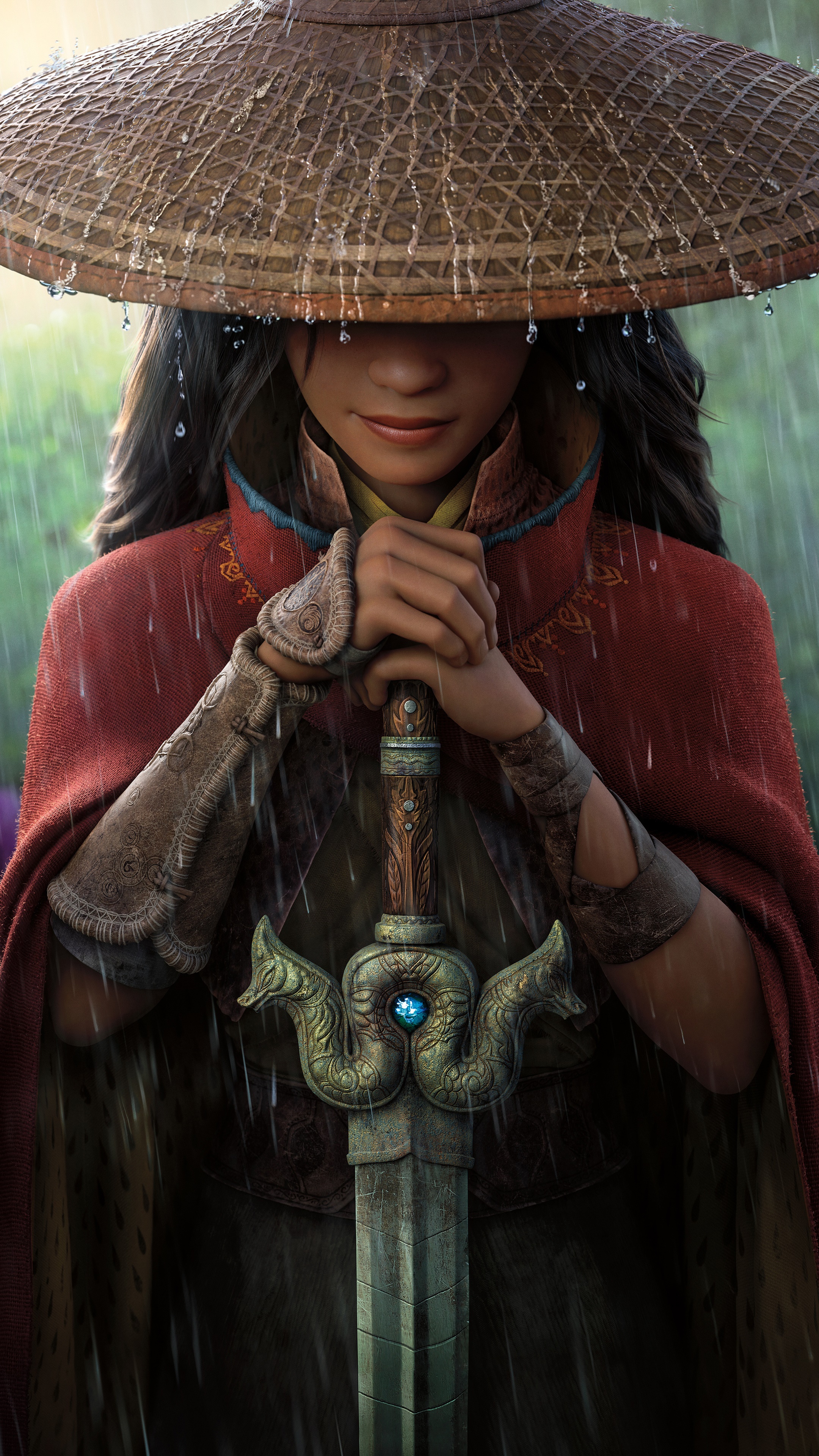 Raya from Raya and the Last Dragon holding a sword HD Phone Wallpaper