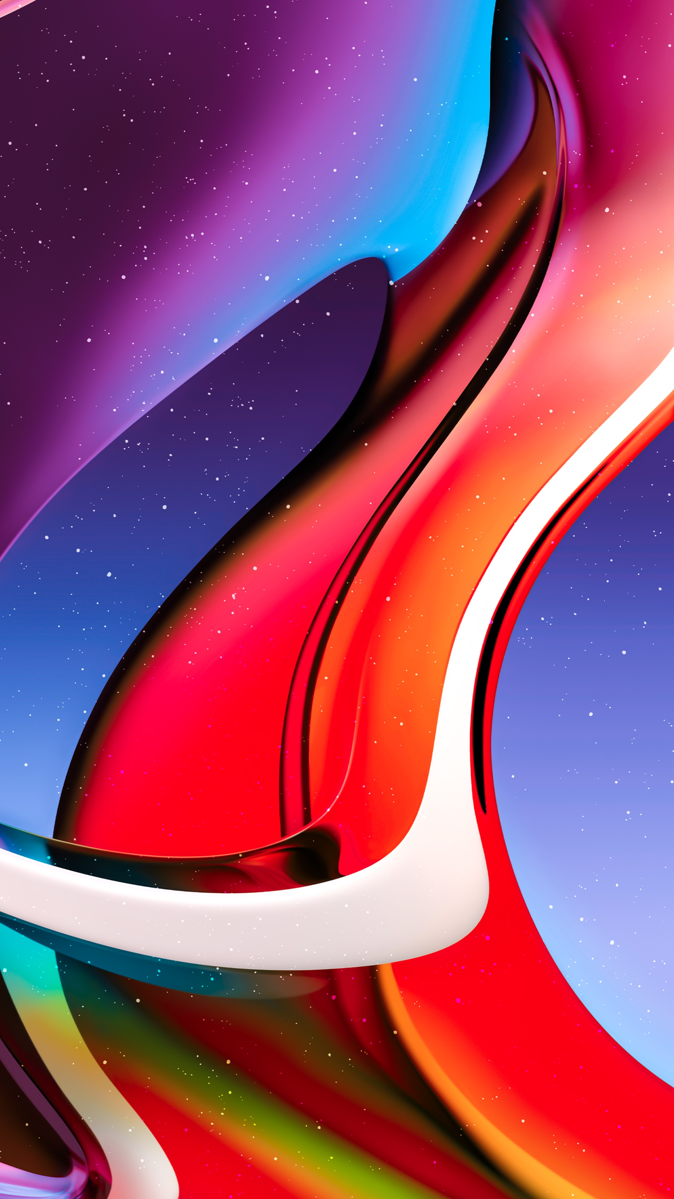Abstract digital art with colorful swirling shapes HD Phone Wallpaper