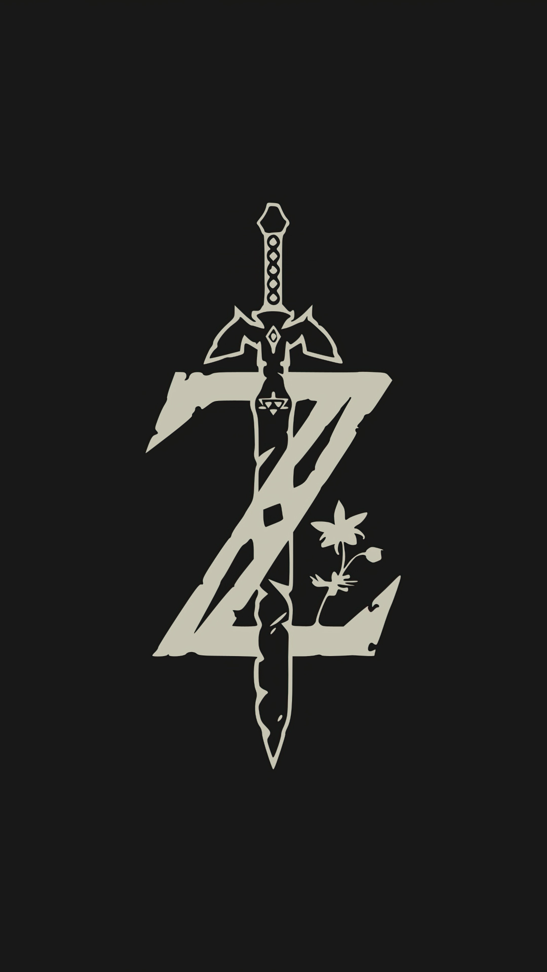 The Legend of Zelda logo with Master Sword HD Phone Wallpaper