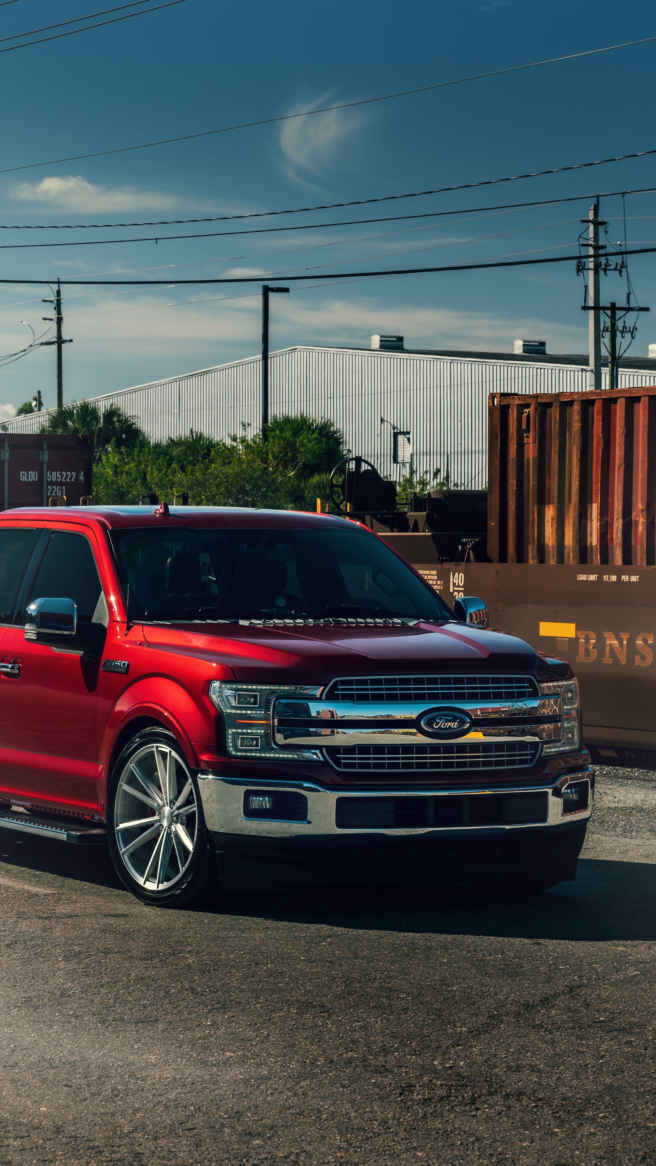 Red Ford F-150 Truck HD Phone Wallpaper